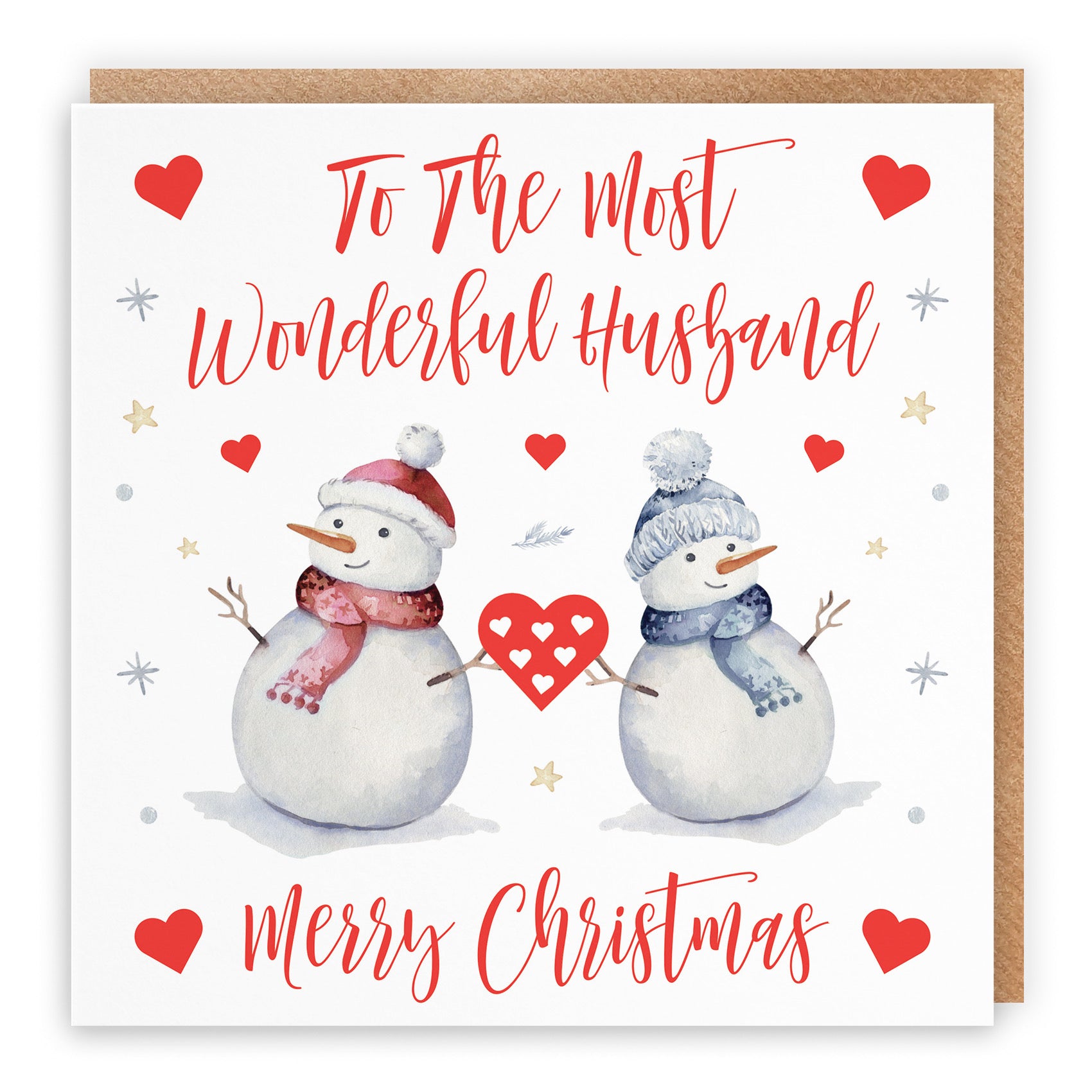 Husband Snowman Christmas Card - Default Title (B09KCNTFP1)