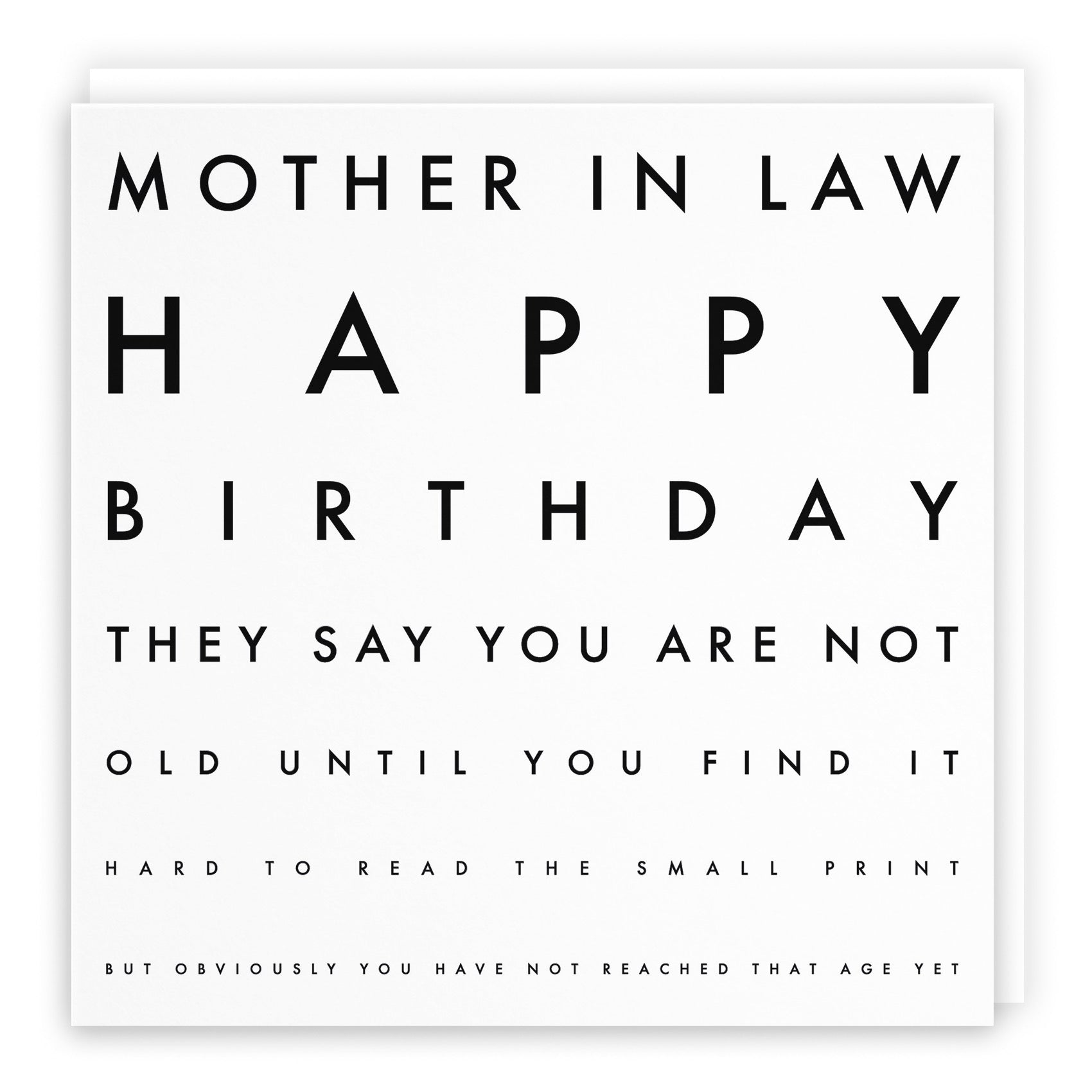 Mother In Law Funny Eye Sight Birthday Card Letters - Default Title (B09Q781PND)