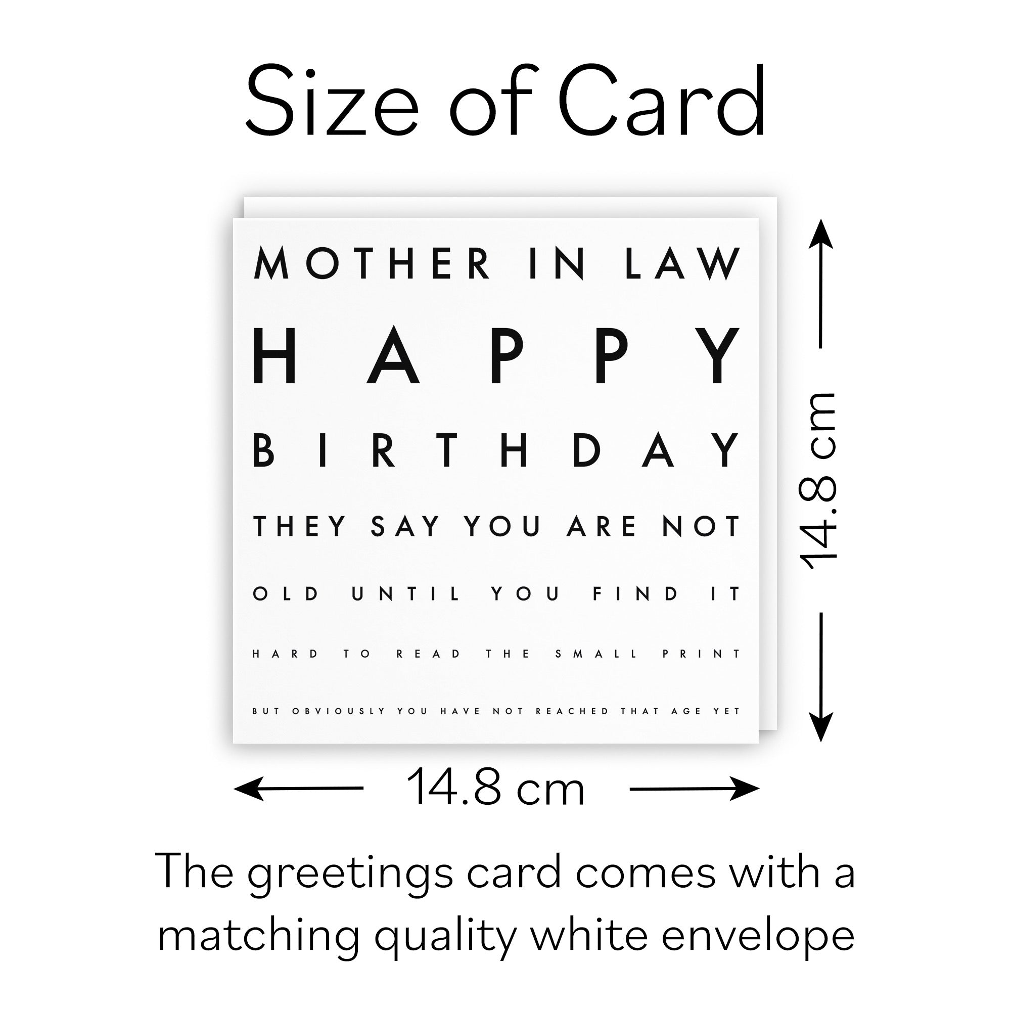 Mother In Law Funny Eye Sight Birthday Card Letters - Default Title (B09Q781PND)