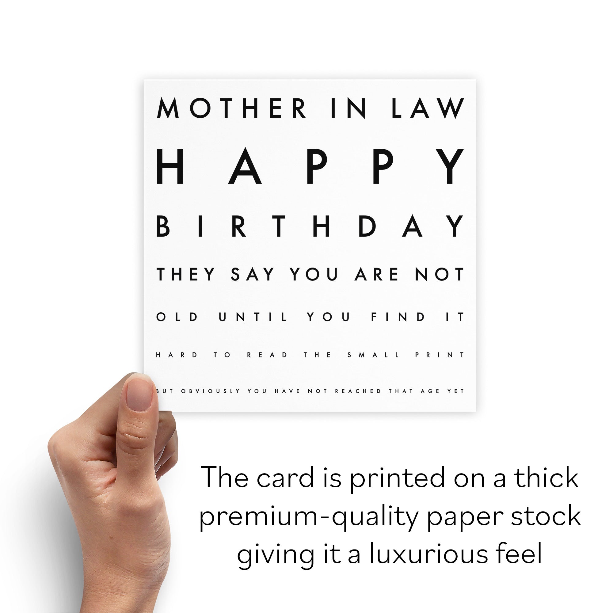 Mother In Law Funny Eye Sight Birthday Card Letters - Default Title (B09Q781PND)