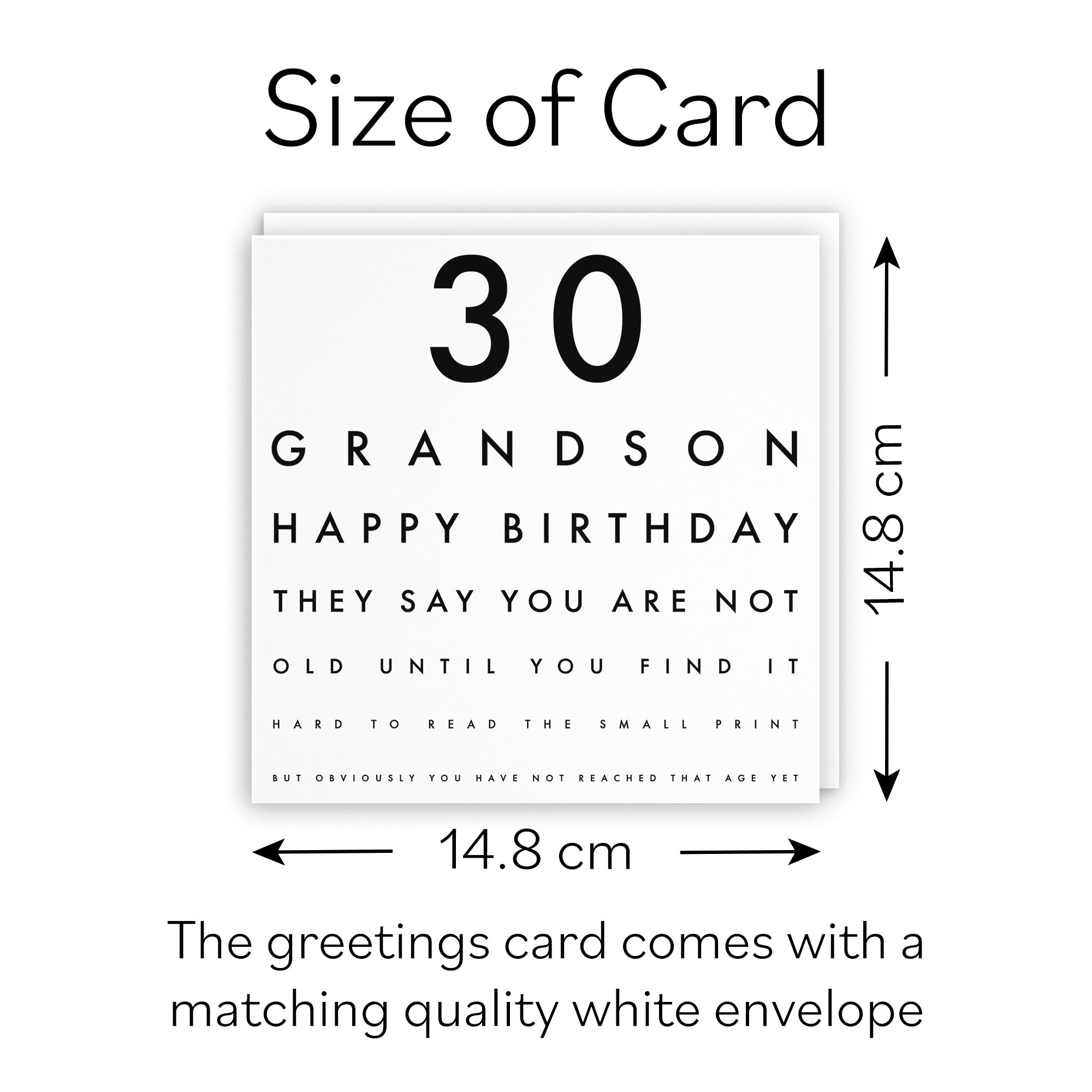 30th Grandson Funny Eye Sight Birthday Card Letters - Default Title (B09Q781PNF)