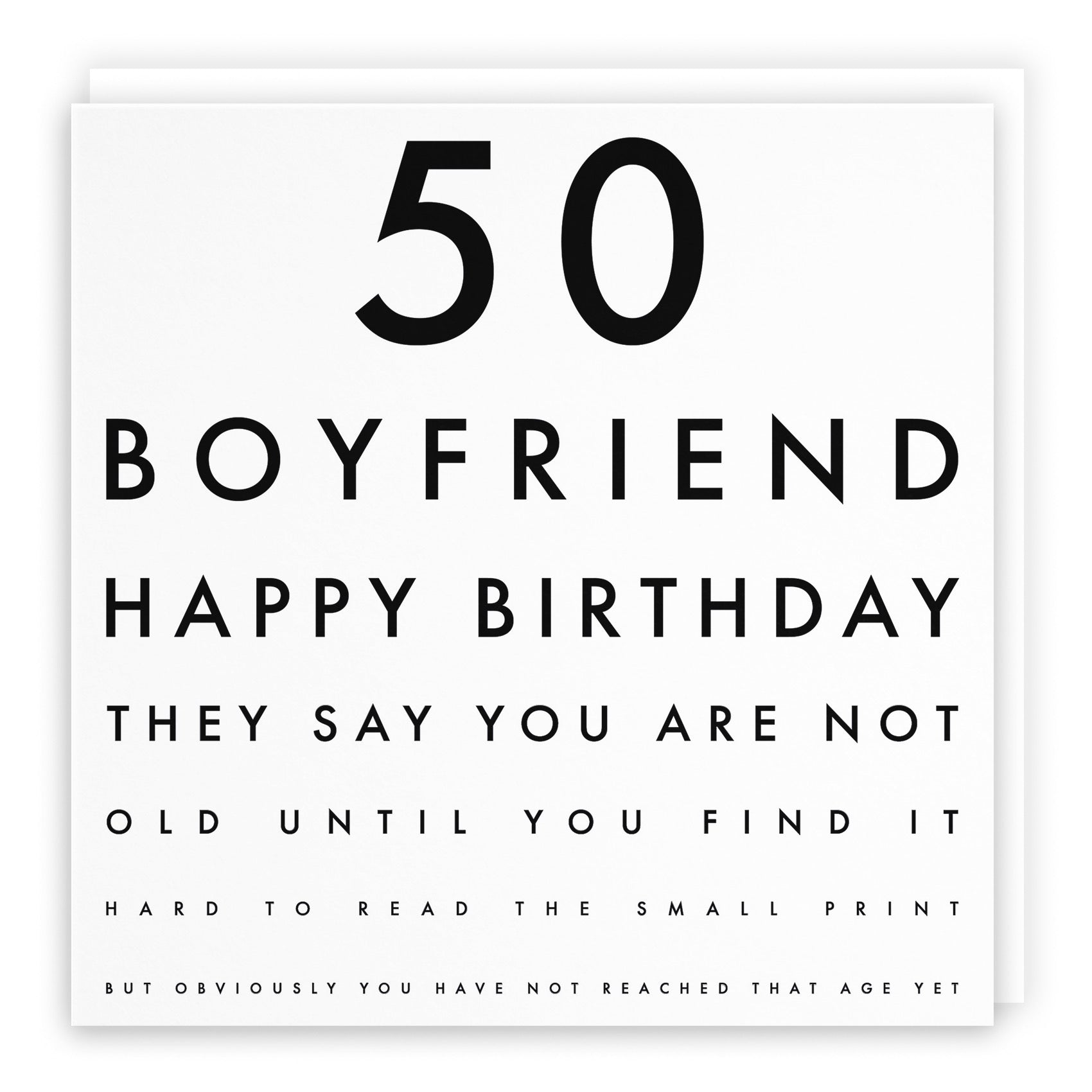 50th Boyfriend Funny Eye Sight Birthday Card Letters - Default Title (B09Q78VKK5)