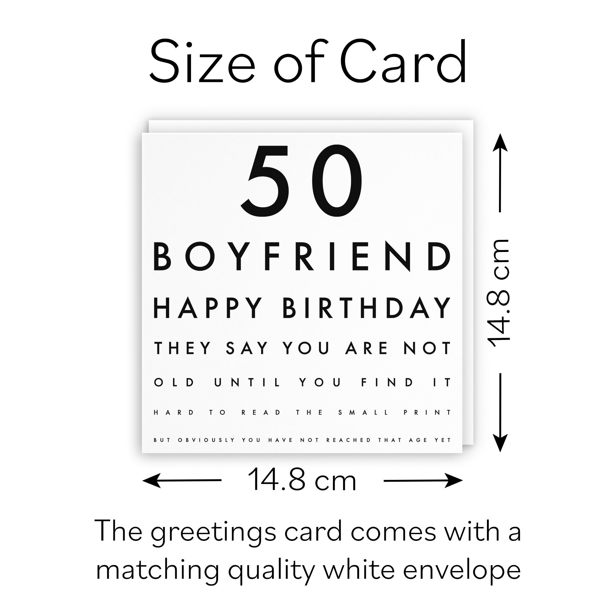 50th Boyfriend Funny Eye Sight Birthday Card Letters - Default Title (B09Q78VKK5)