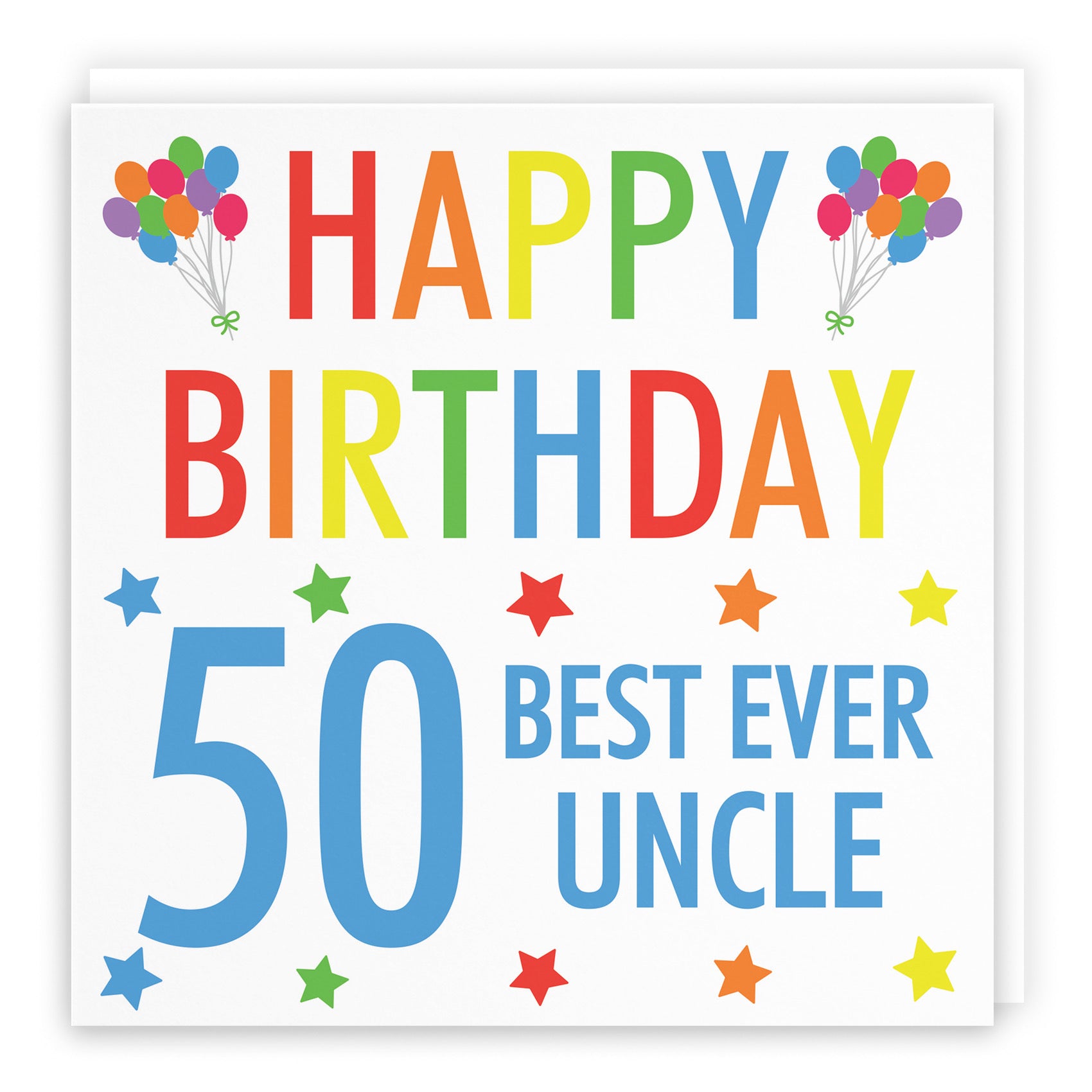 50th Uncle Birthday Card Colourful - Default Title (B09Q7964JQ)