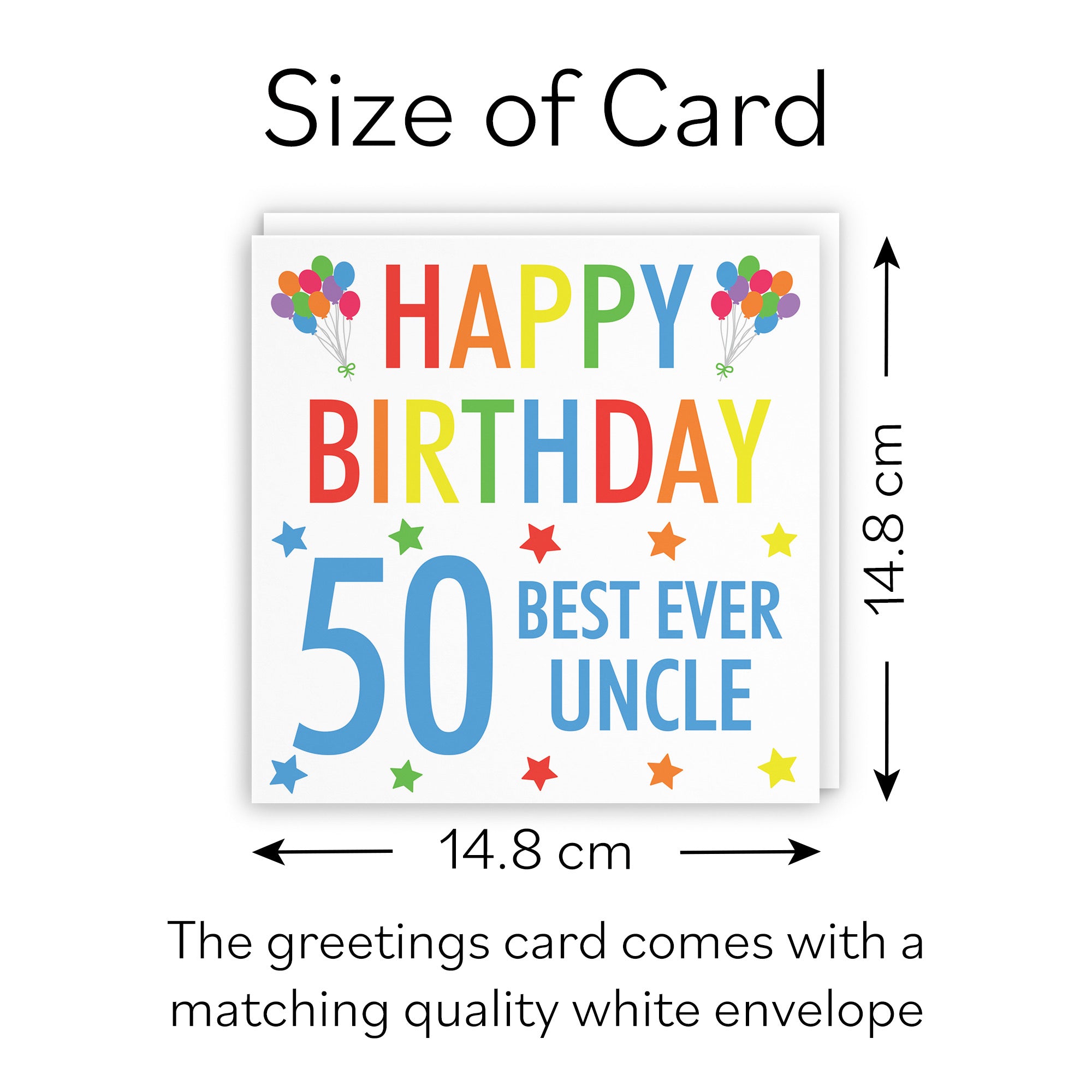 50th Uncle Birthday Card Colourful - Default Title (B09Q7964JQ)