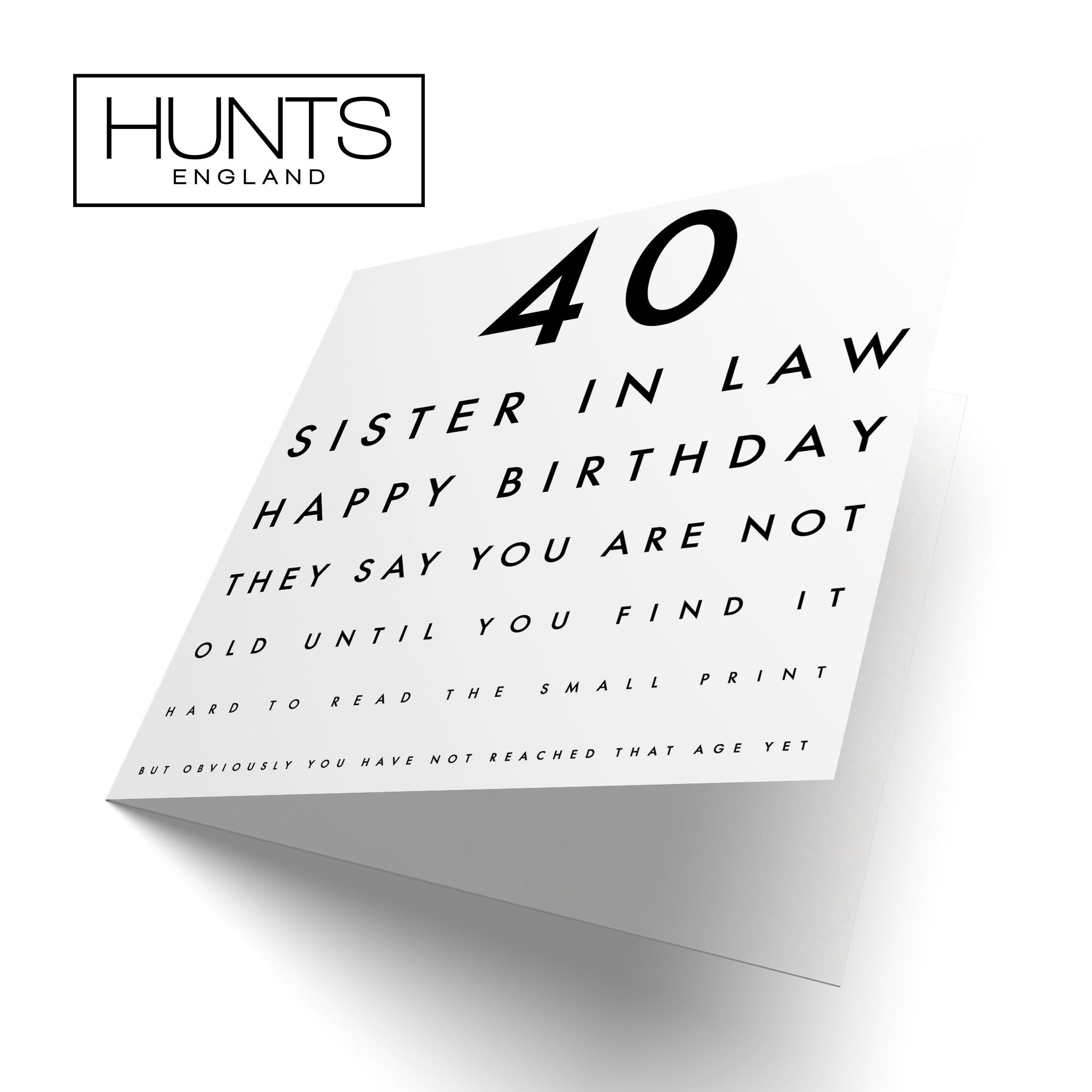 40th Sister In Law Funny Eye Sight Birthday Card Letters - Default Title (B09Q79BN32)