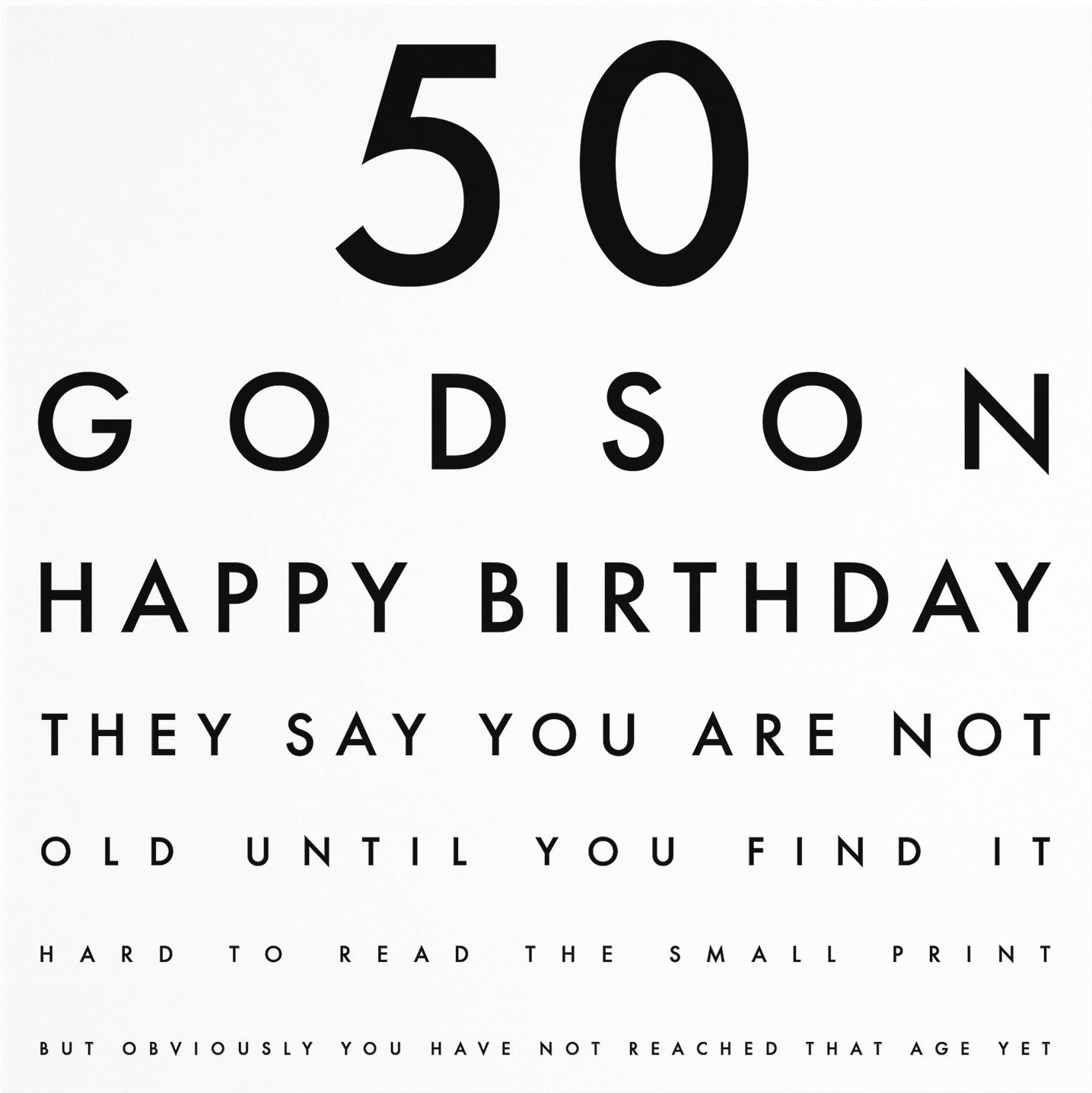 50th Godson Funny Eye Sight Birthday Card - Default Title (B09Q79CBQP)