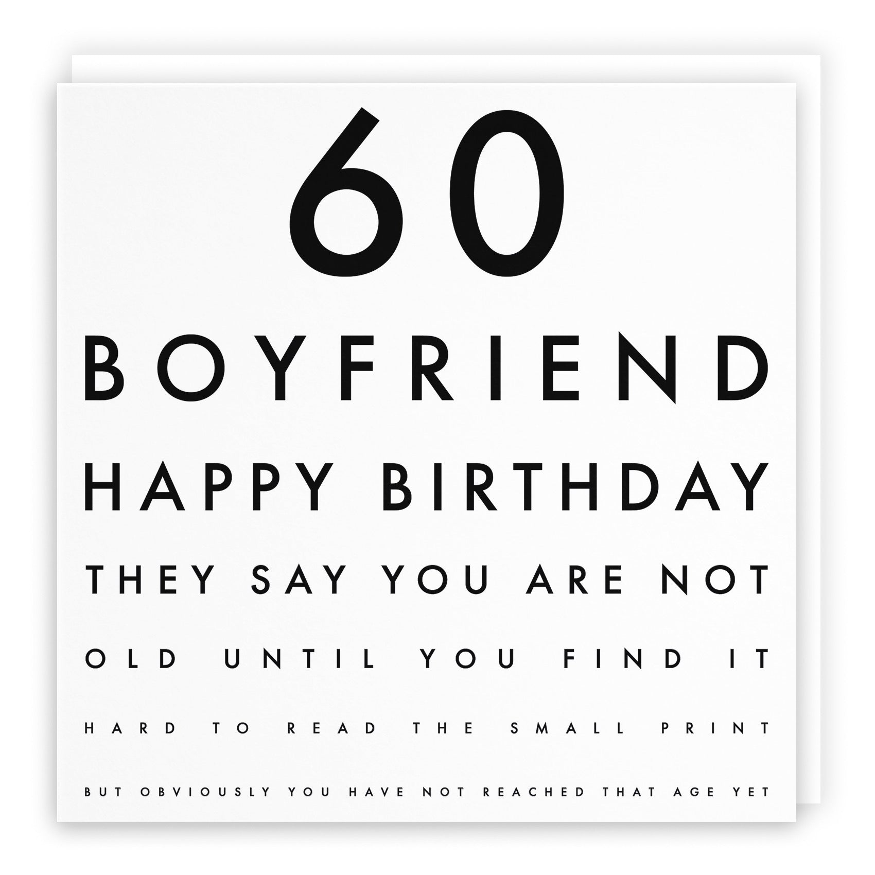 60th Boyfriend Funny Eye Sight Birthday Card Letters - Default Title (B09Q7C8WPR)