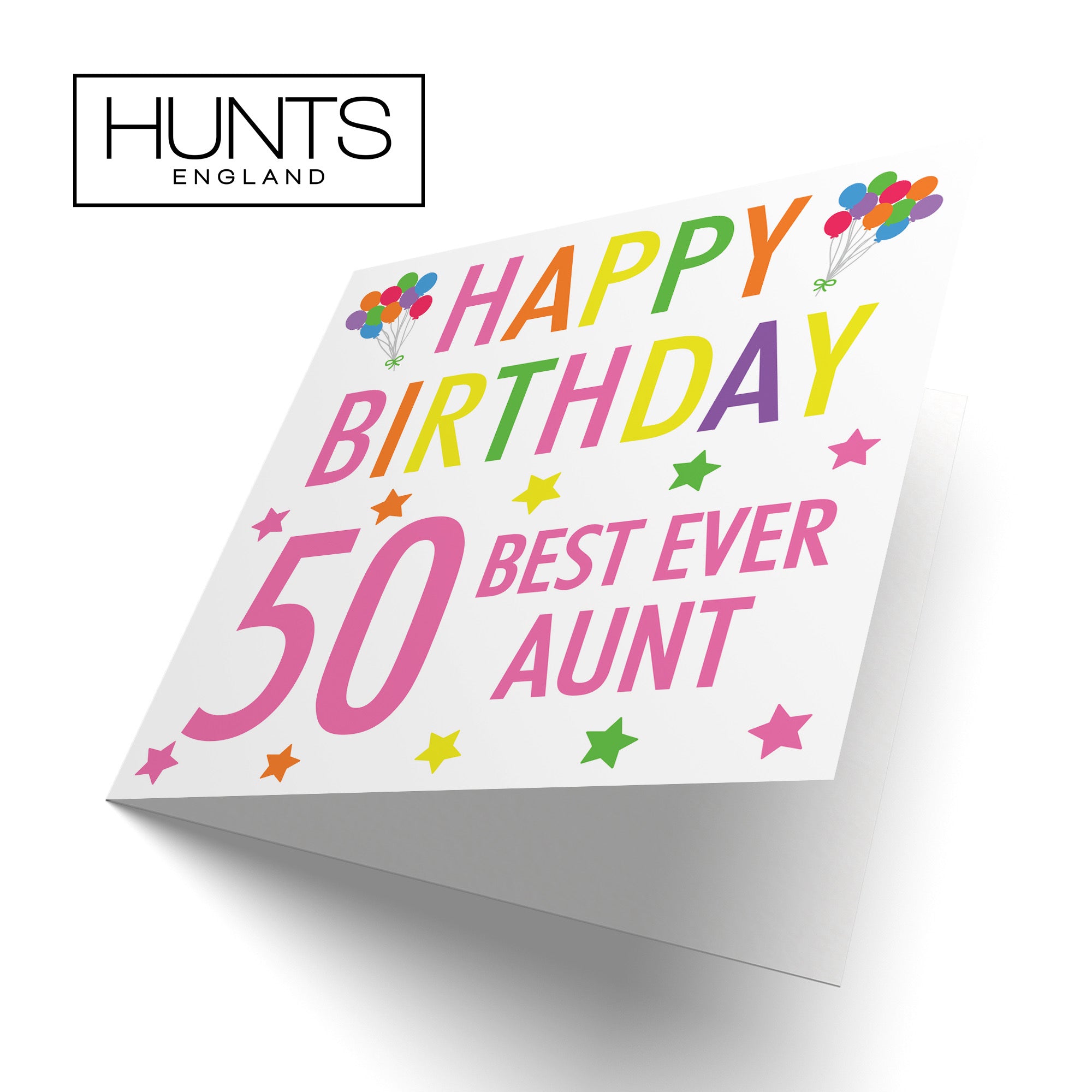 50th Aunt Birthday Card Colourful - Default Title (B09Q7CCTGK)