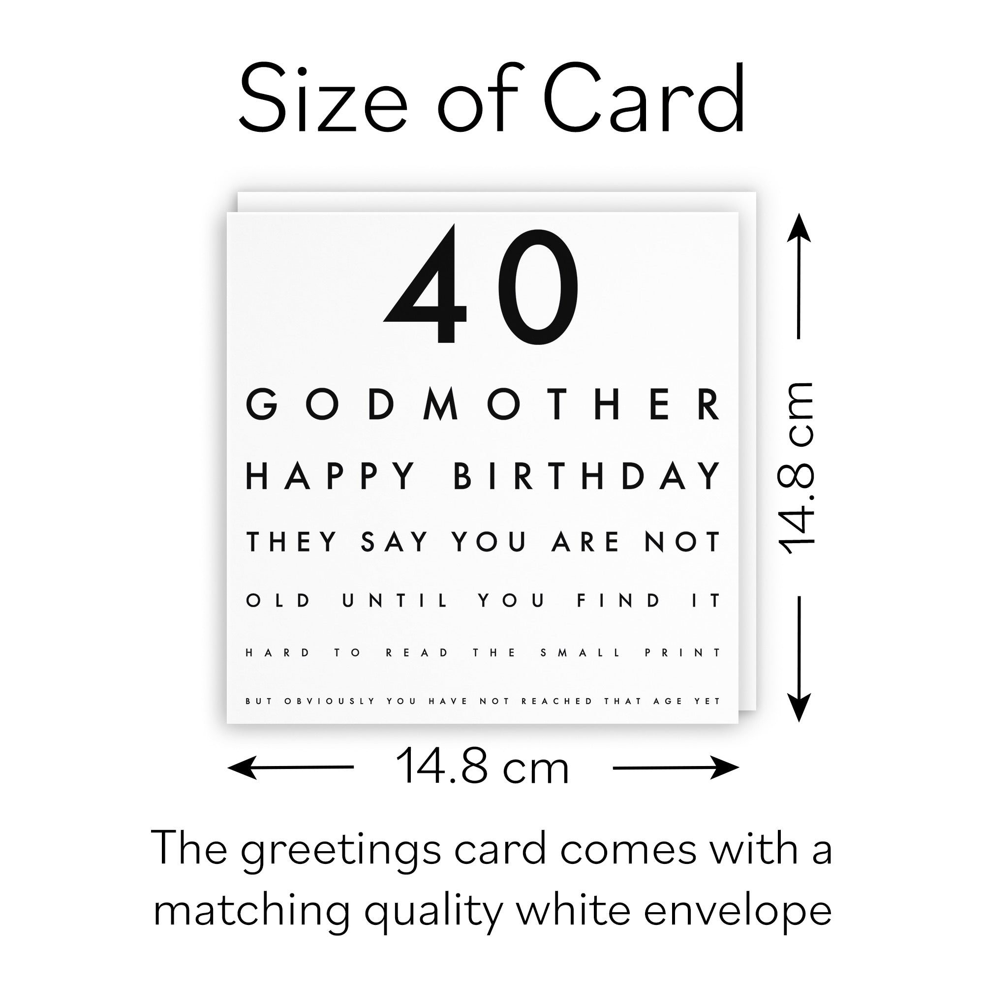 40th Godmother Funny Eye Sight Birthday Card Letters - Default Title (B09Q7DLHYY)