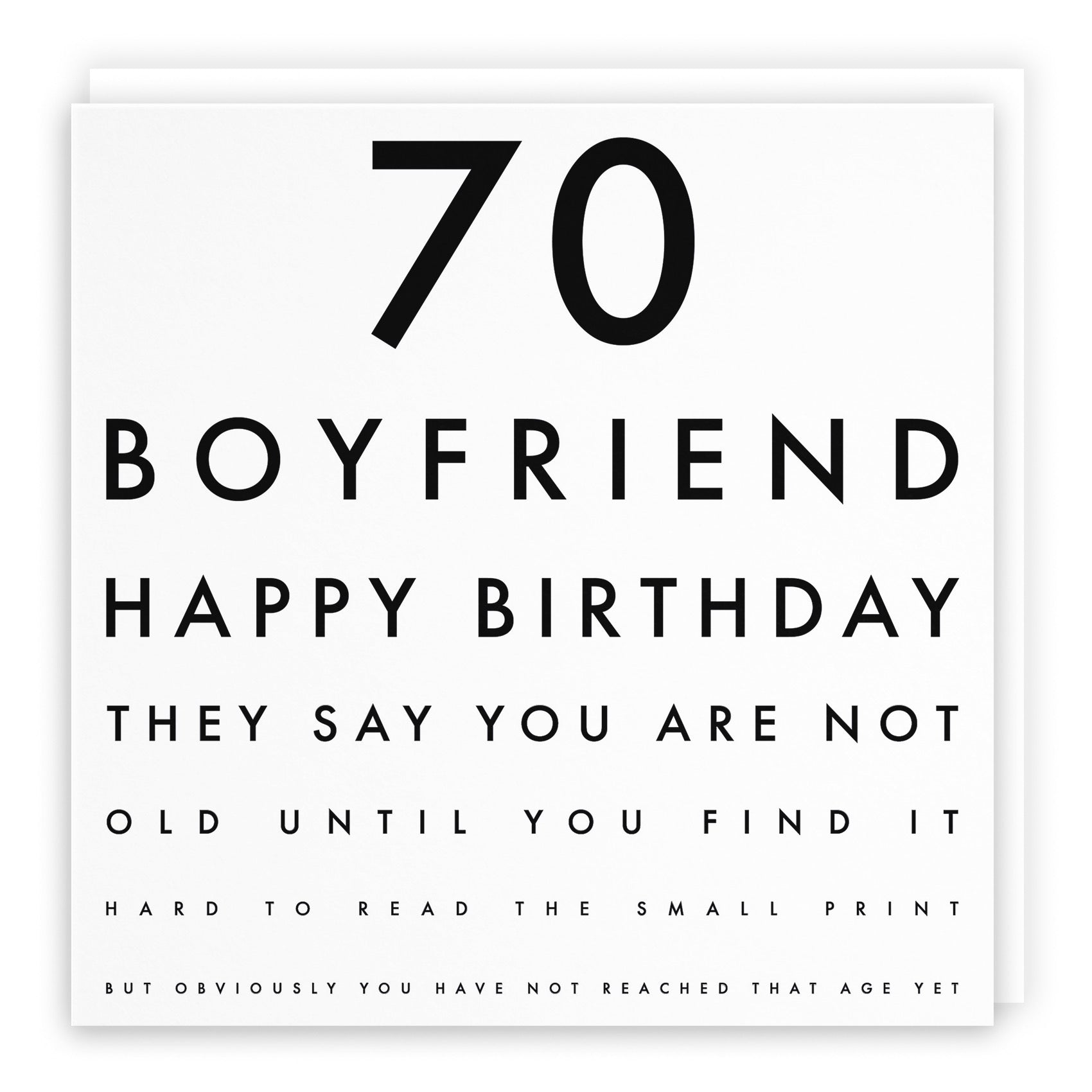 70th Boyfriend Funny Eye Sight Birthday Card Letters - Default Title (B09Q7FKXC8)