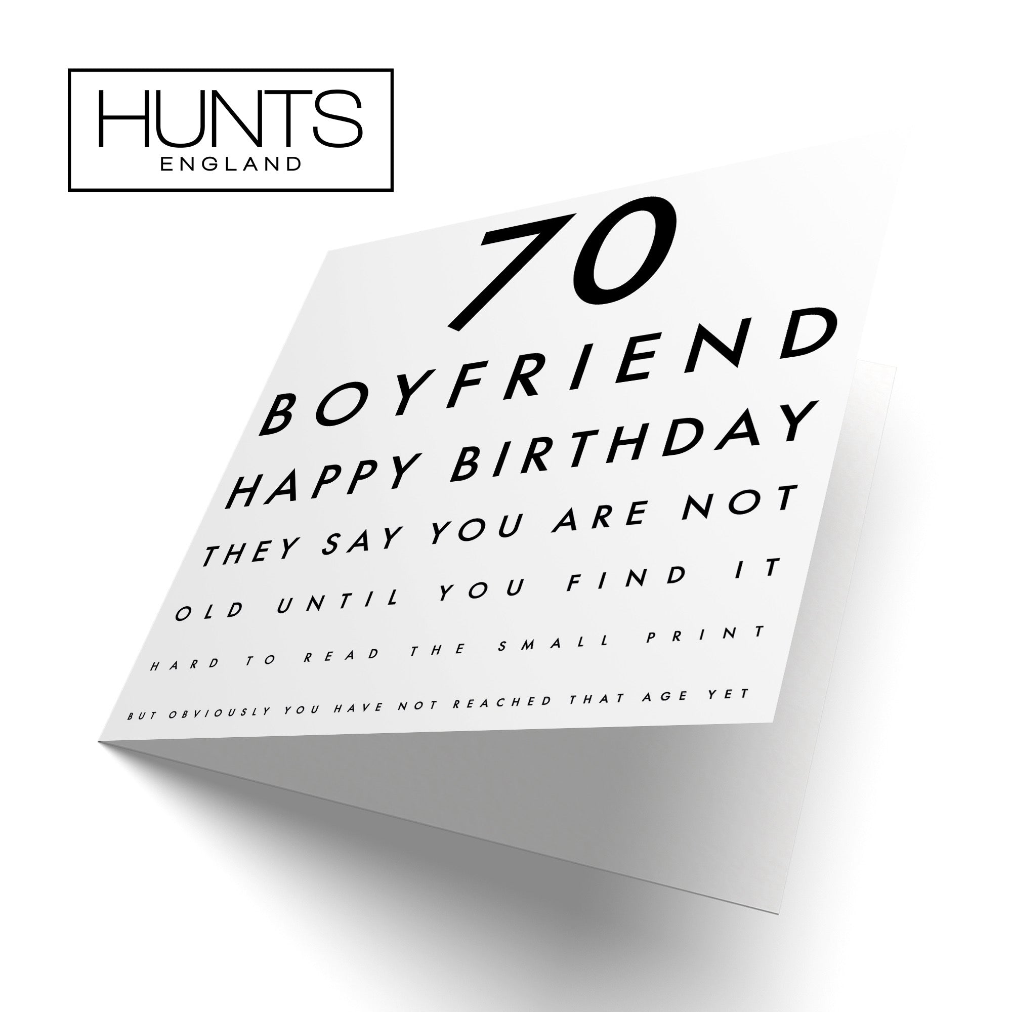 70th Boyfriend Funny Eye Sight Birthday Card Letters - Default Title (B09Q7FKXC8)