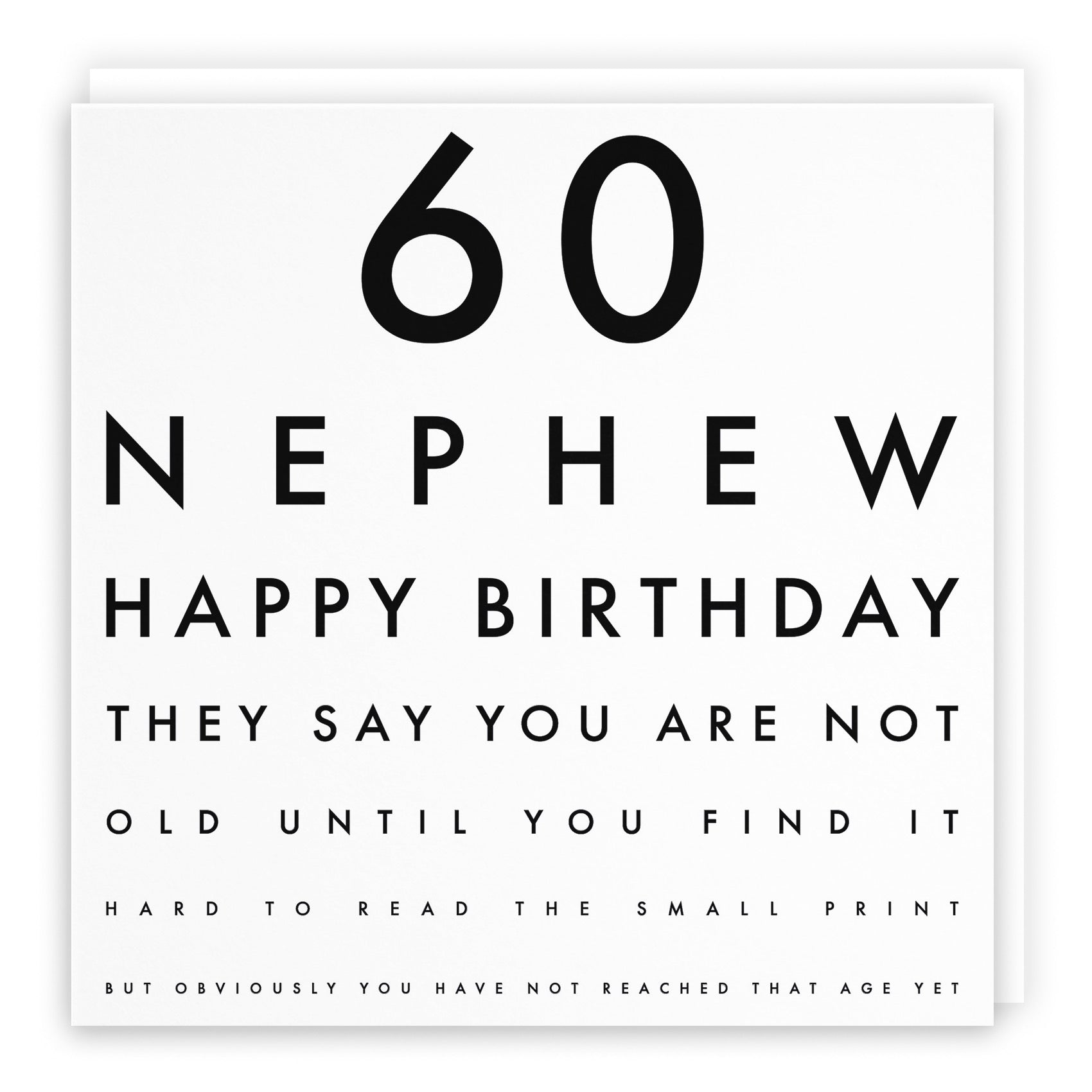 60th Nephew Funny Eye Sight Birthday Card Letters - Default Title (B09Q7G4CCV)