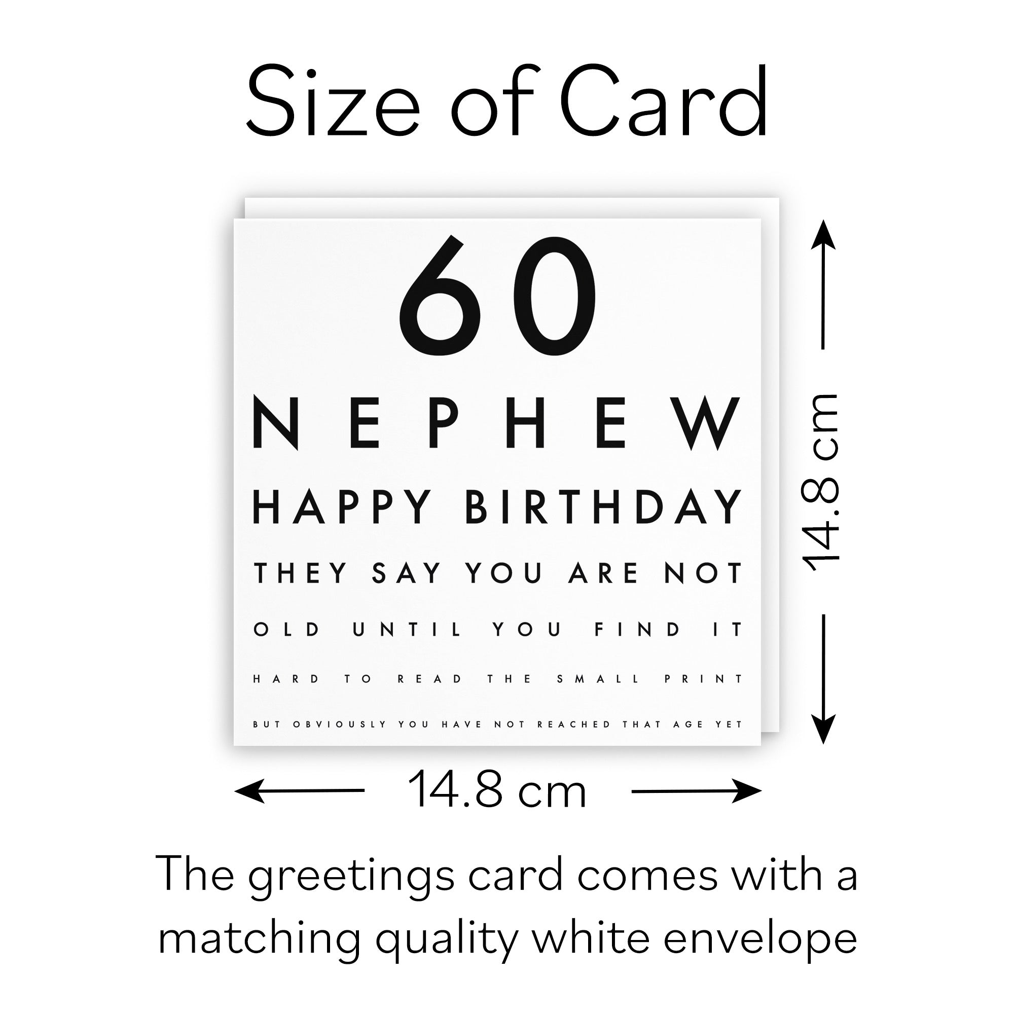 60th Nephew Funny Eye Sight Birthday Card Letters - Default Title (B09Q7G4CCV)