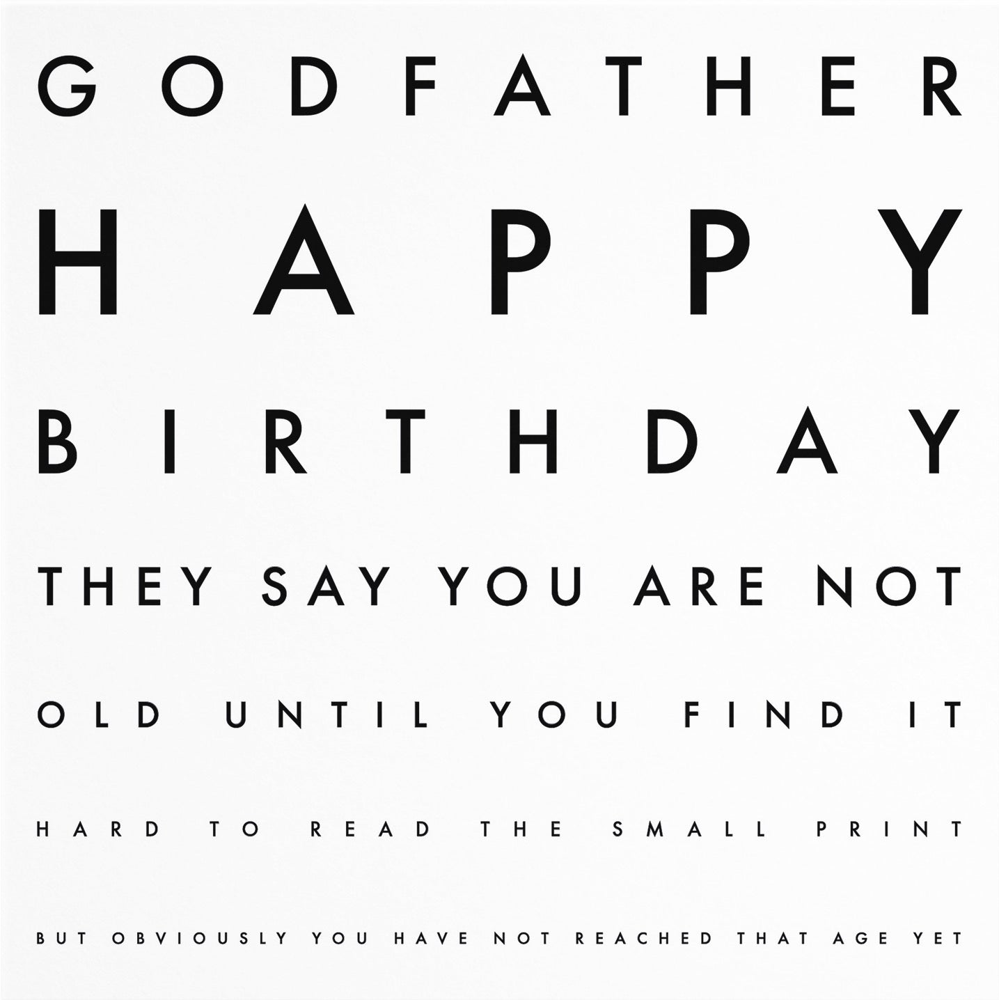 Godfather Funny Eye Sight Birthday Card Letters - Default Title (B09Q7G5CVR)