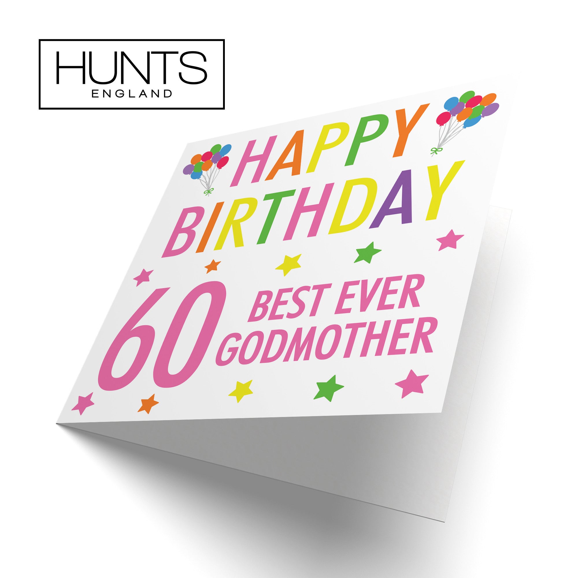 60th Godmother Birthday Card Colourful - Default Title (B09Q7GFD5G)