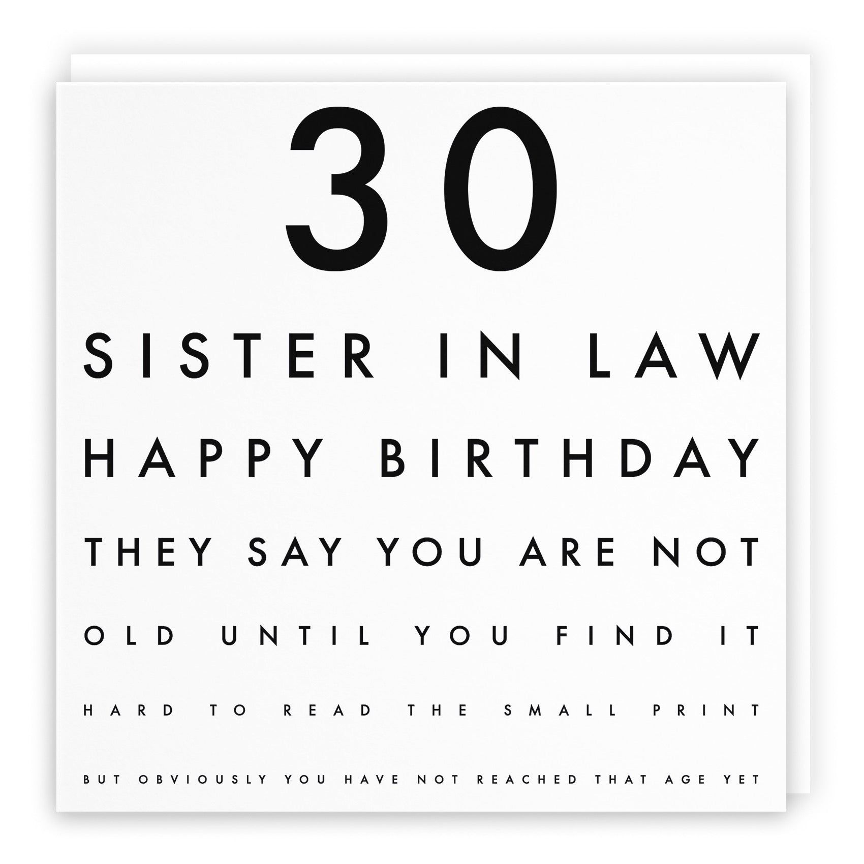 30th Sister In Law Funny Eye Sight Birthday Card Letters - Default Title (B09Q7GRD5M)