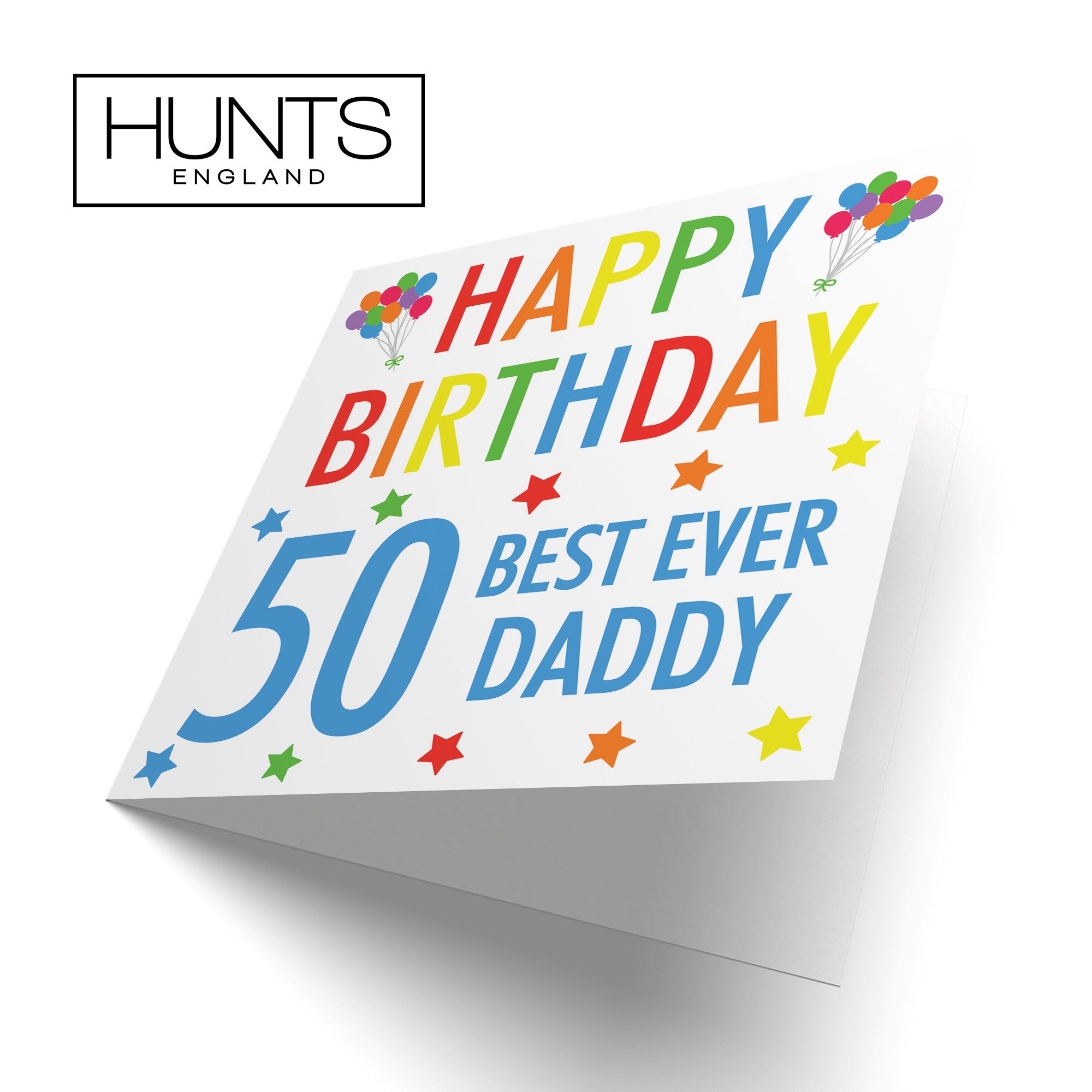 50th Daddy Birthday Card Colourful - Default Title (B09Q7H36FK)