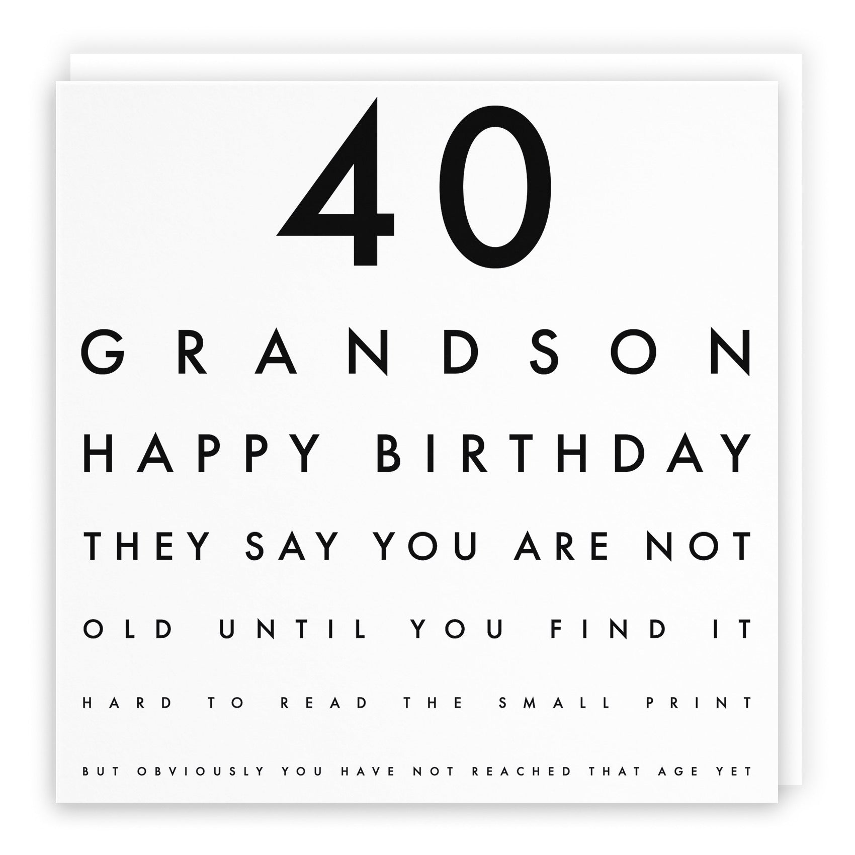 40th Grandson Funny Eye Sight Birthday Card Letters - Default Title (B09Q7H3JPN)