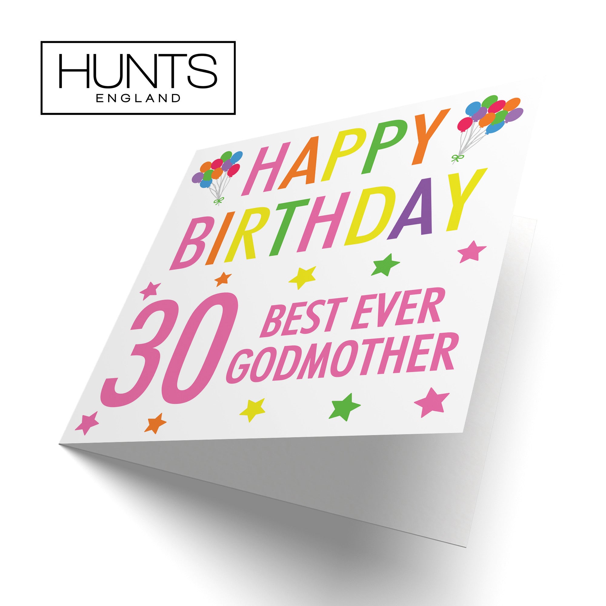 30th Godmother Birthday Card Colourful - Default Title (B09Q7H6BDZ)