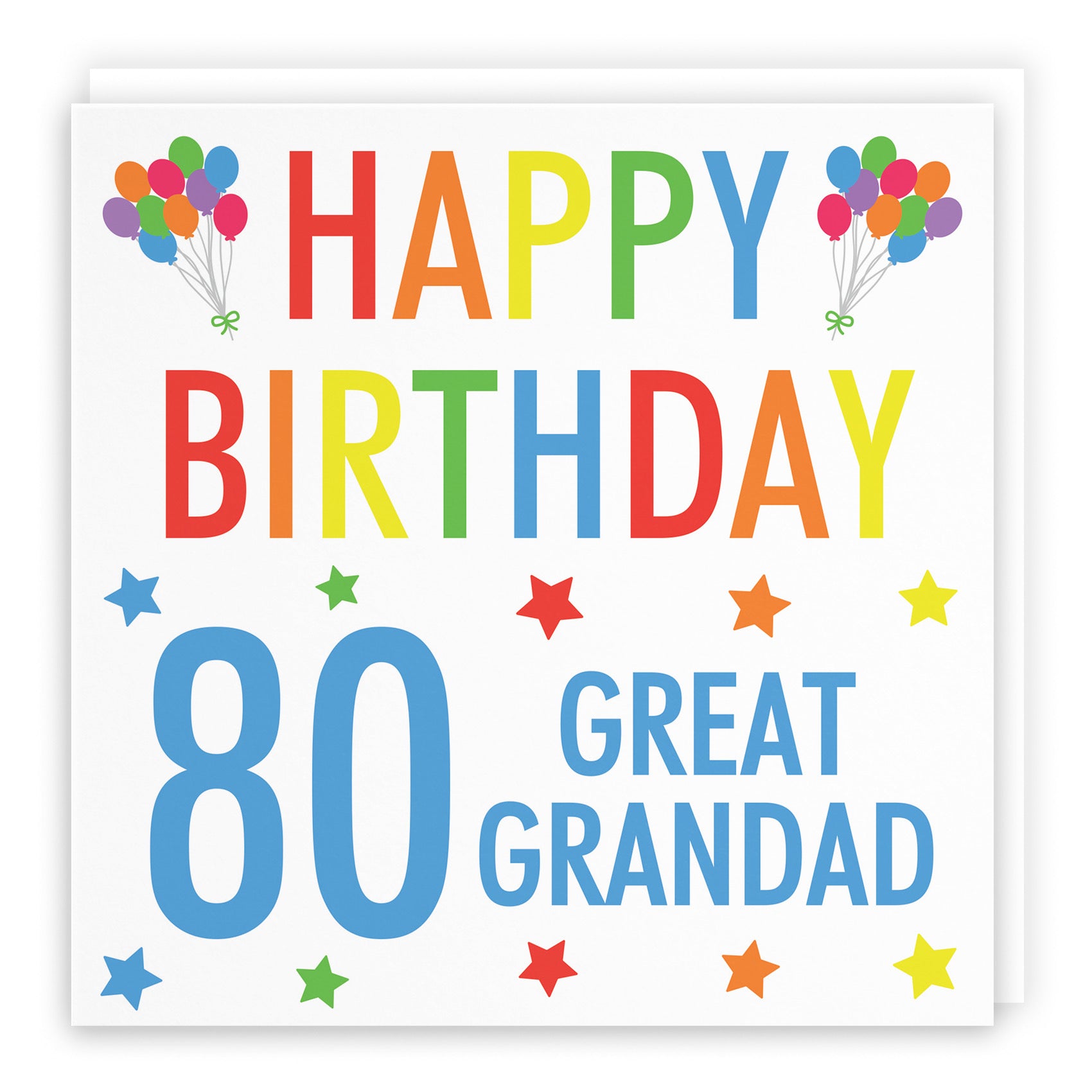 80th Great Grandad Birthday Card Colourful - Default Title (B09Q7HV973)