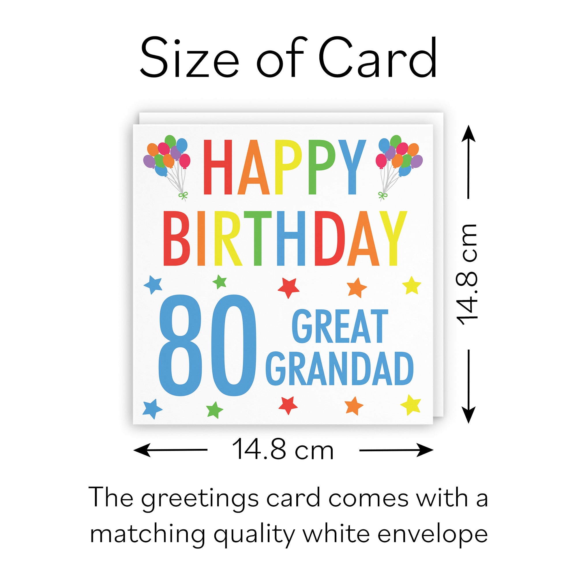 80th Great Grandad Birthday Card Colourful - Default Title (B09Q7HV973)