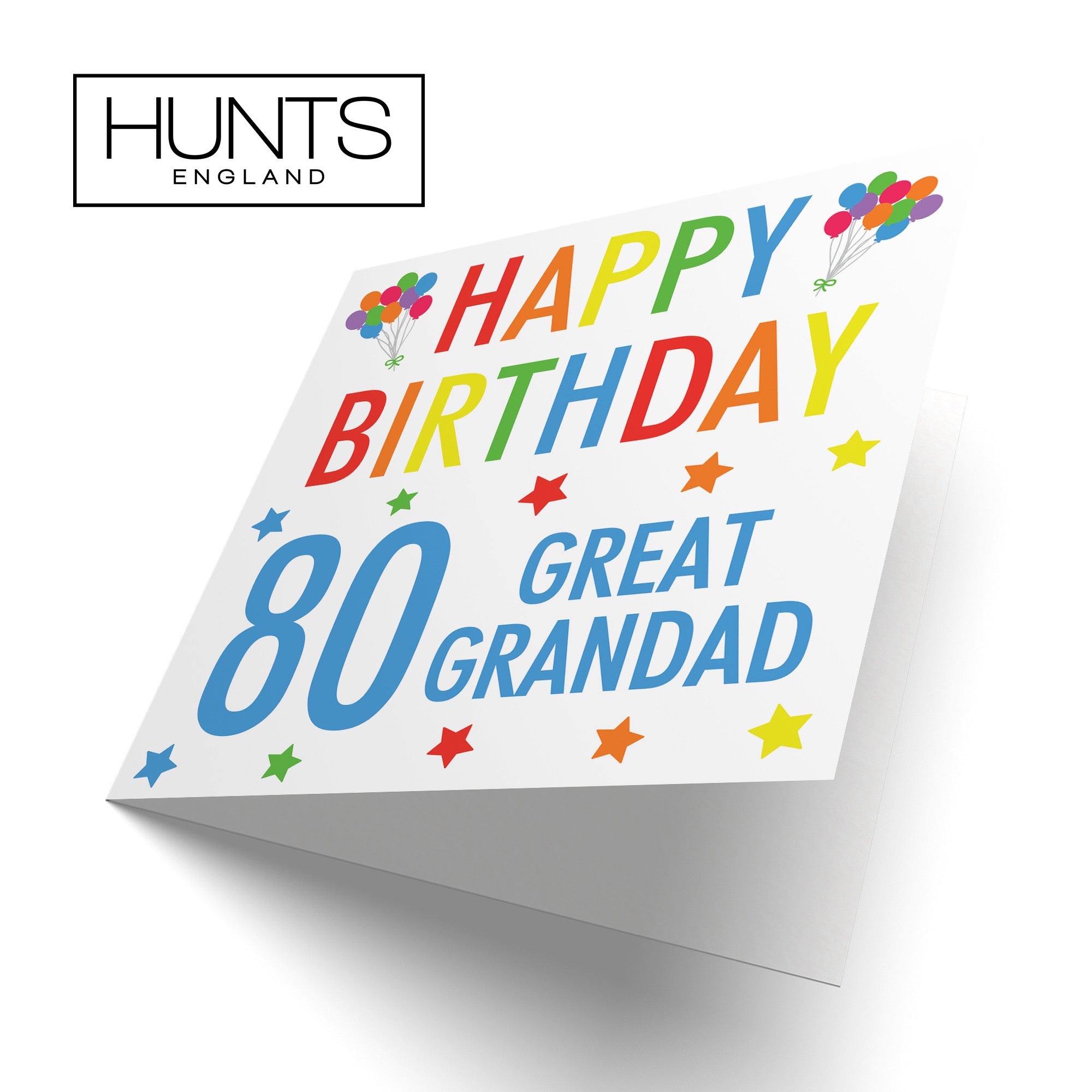 80th Great Grandad Birthday Card Colourful - Default Title (B09Q7HV973)