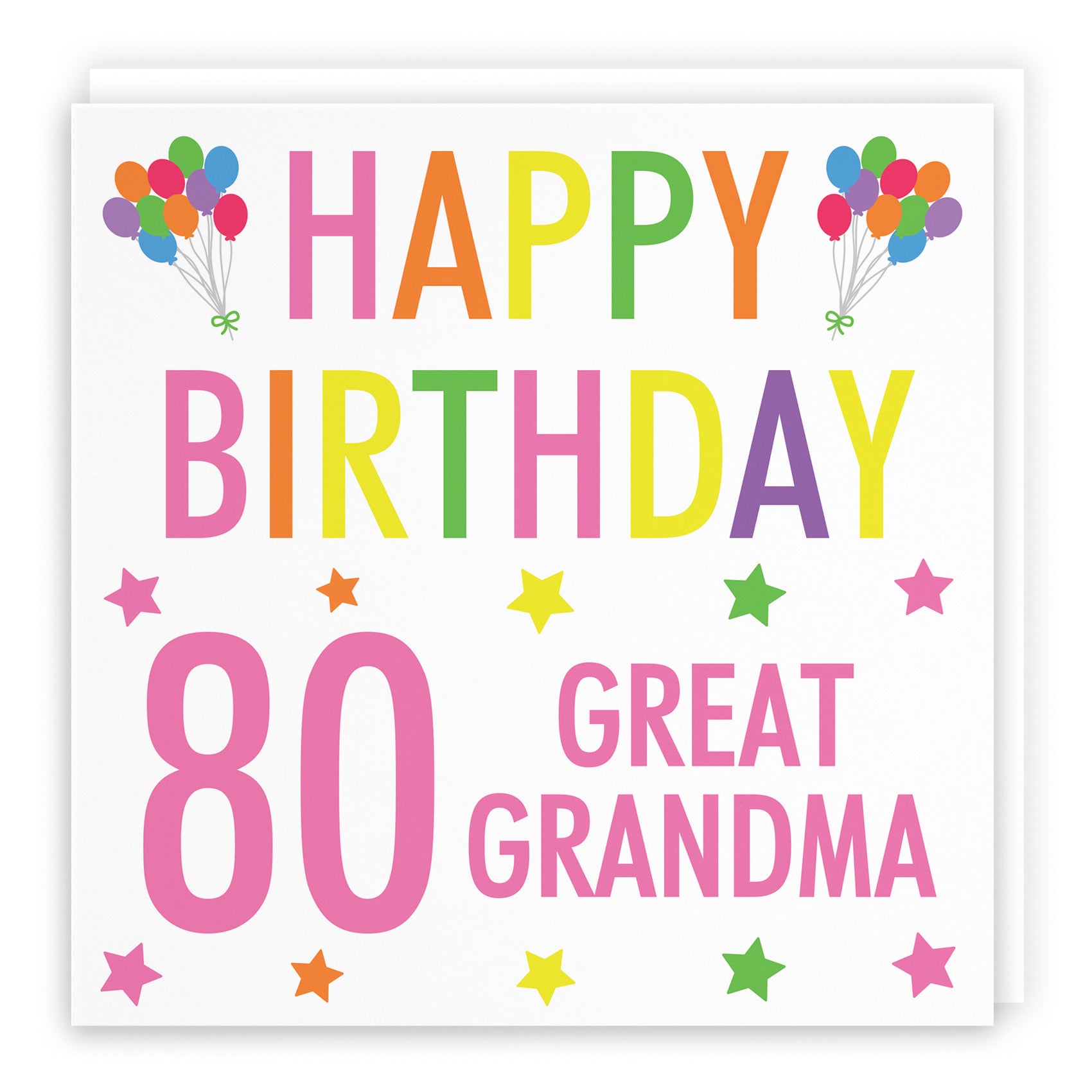 80th Great Grandma Birthday Card Colourful - Default Title (B09Q7J2G7B)