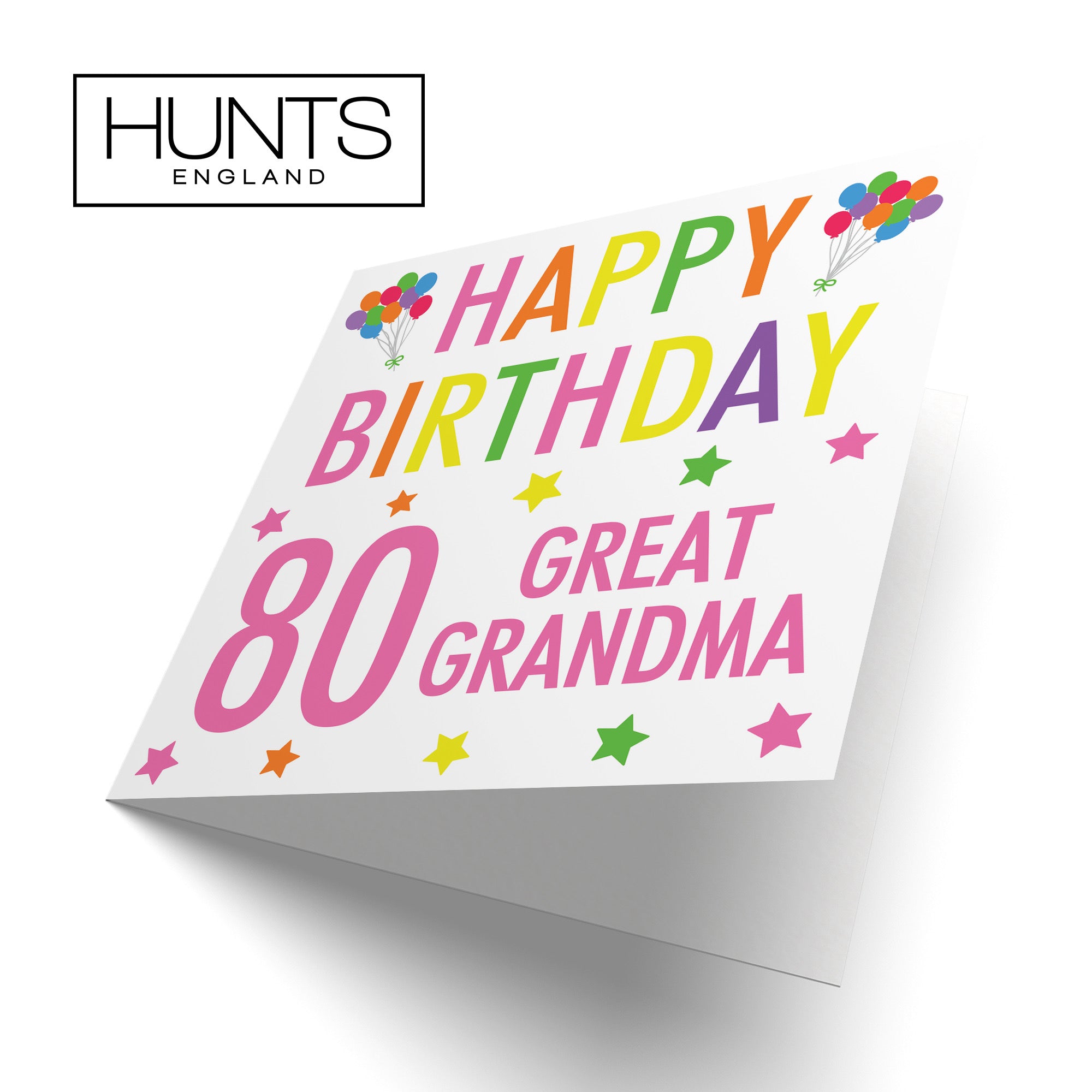 80th Great Grandma Birthday Card Colourful - Default Title (B09Q7J2G7B)