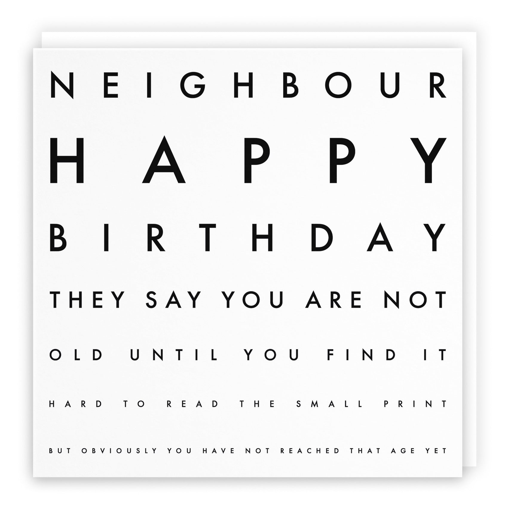 Neighbour Funny Eye Sight Birthday Card Letters - Default Title (B09Q7J3R6G)