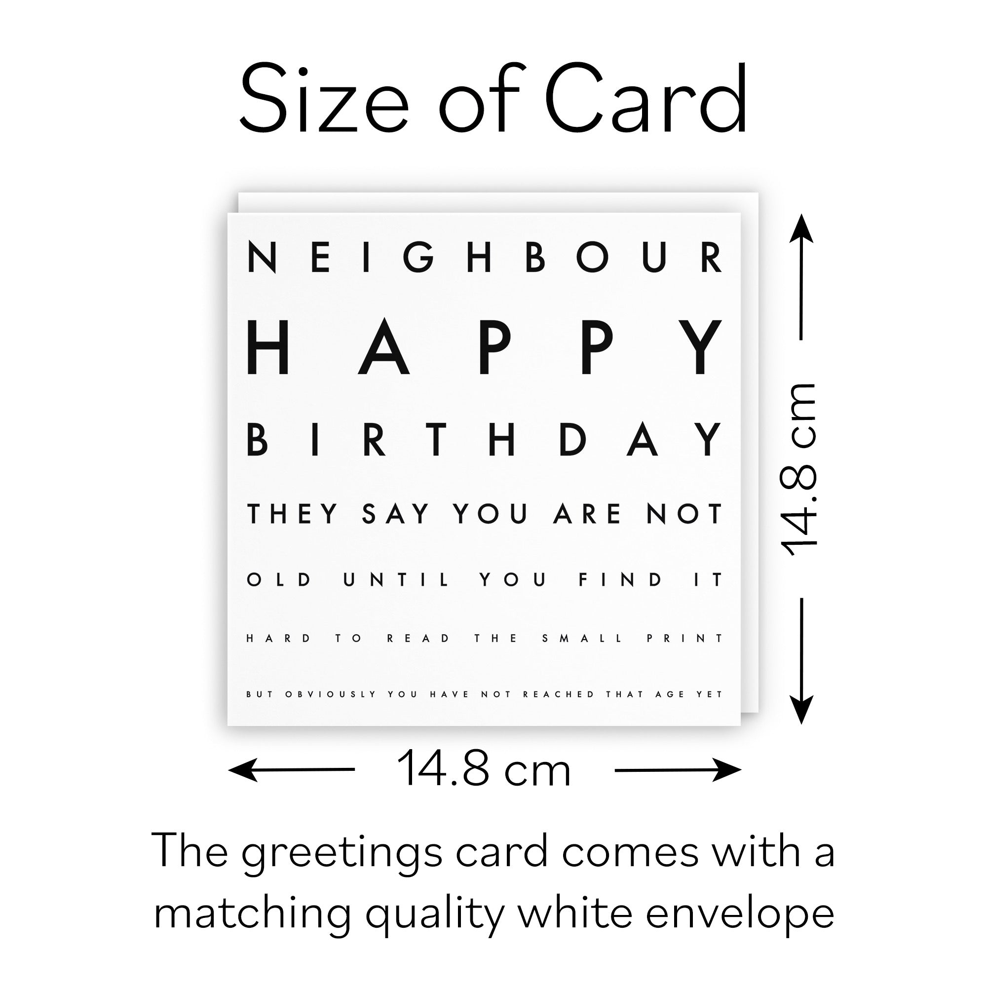 Neighbour Funny Eye Sight Birthday Card Letters - Default Title (B09Q7J3R6G)