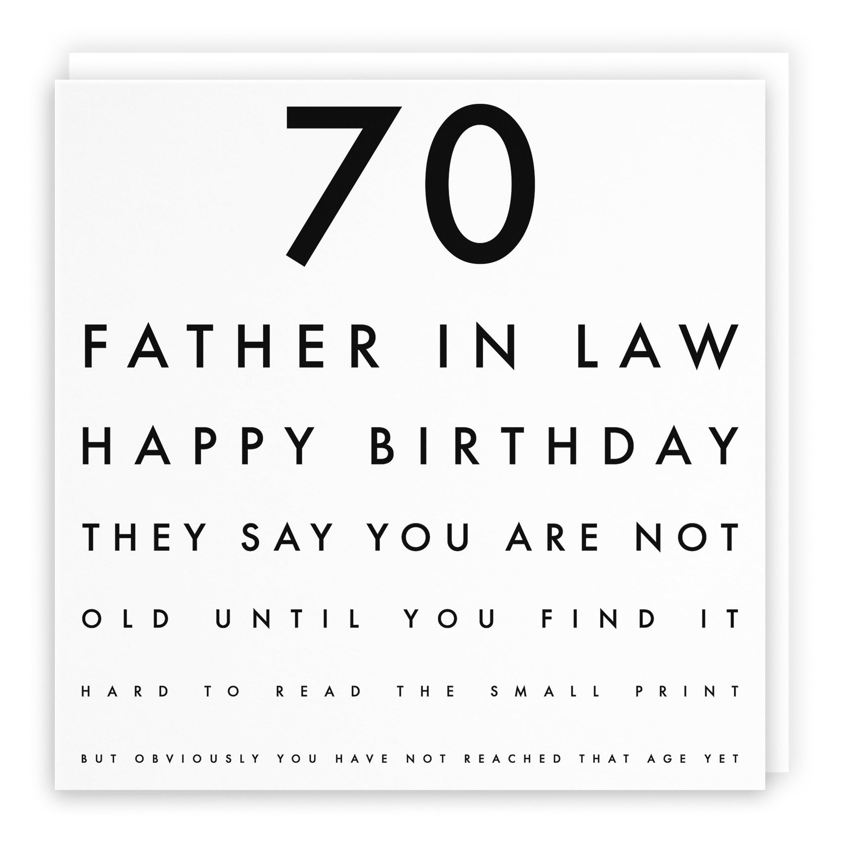 70th Father In Law Funny Eye Sight Birthday Card Letters - Default Title (B09Q7K1CK5)