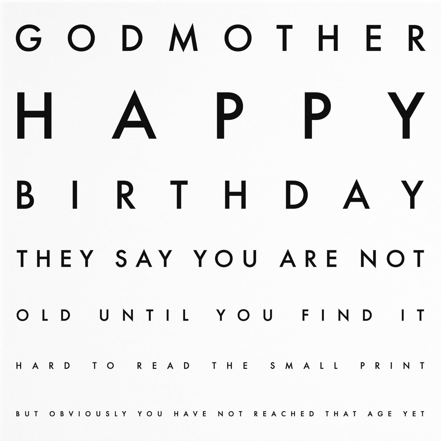 Godmother Funny Eye Sight Birthday Card Letters - Default Title (B09Q7KFMW6)