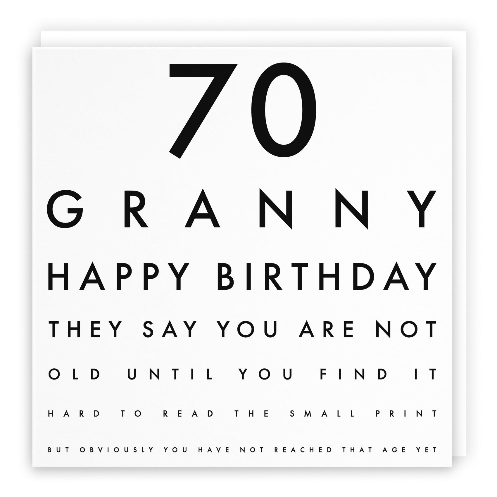 70th Granny Funny Eye Sight Birthday Card Letters - Default Title (B09Q7KGLNY)