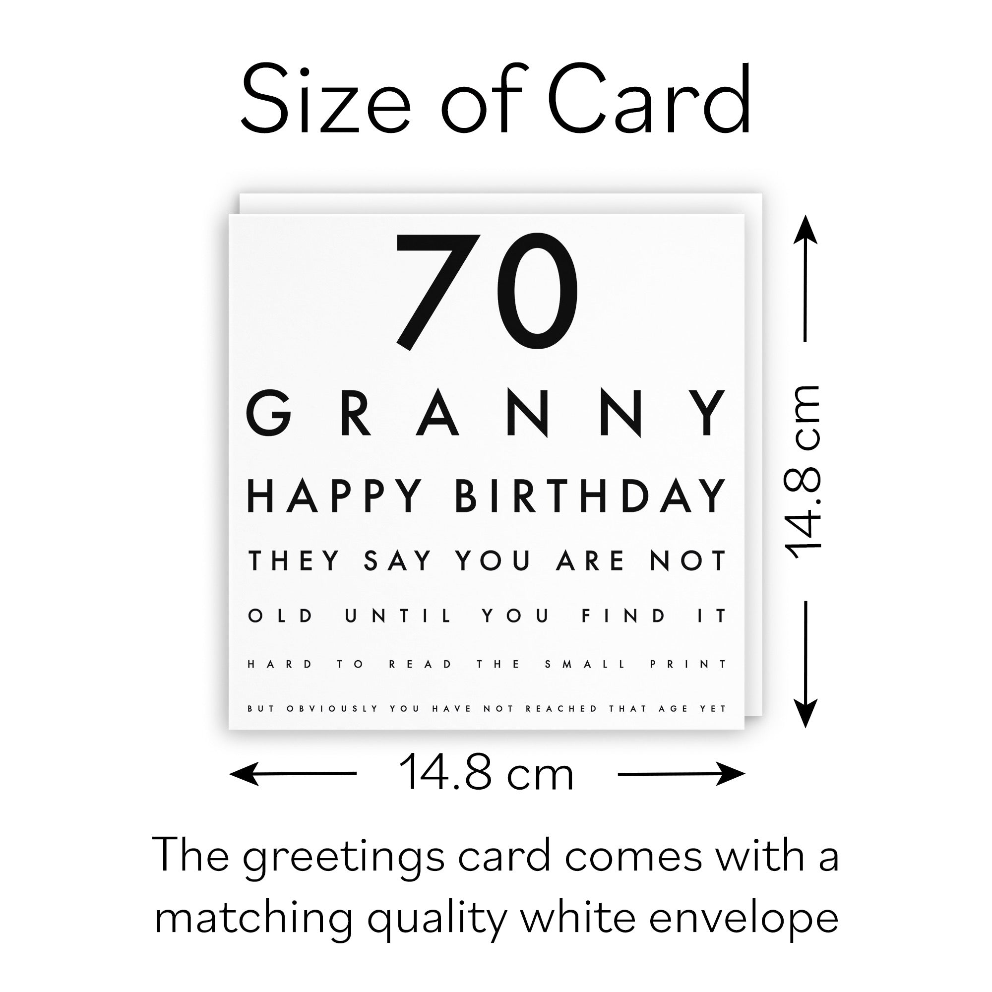 70th Granny Funny Eye Sight Birthday Card Letters - Default Title (B09Q7KGLNY)