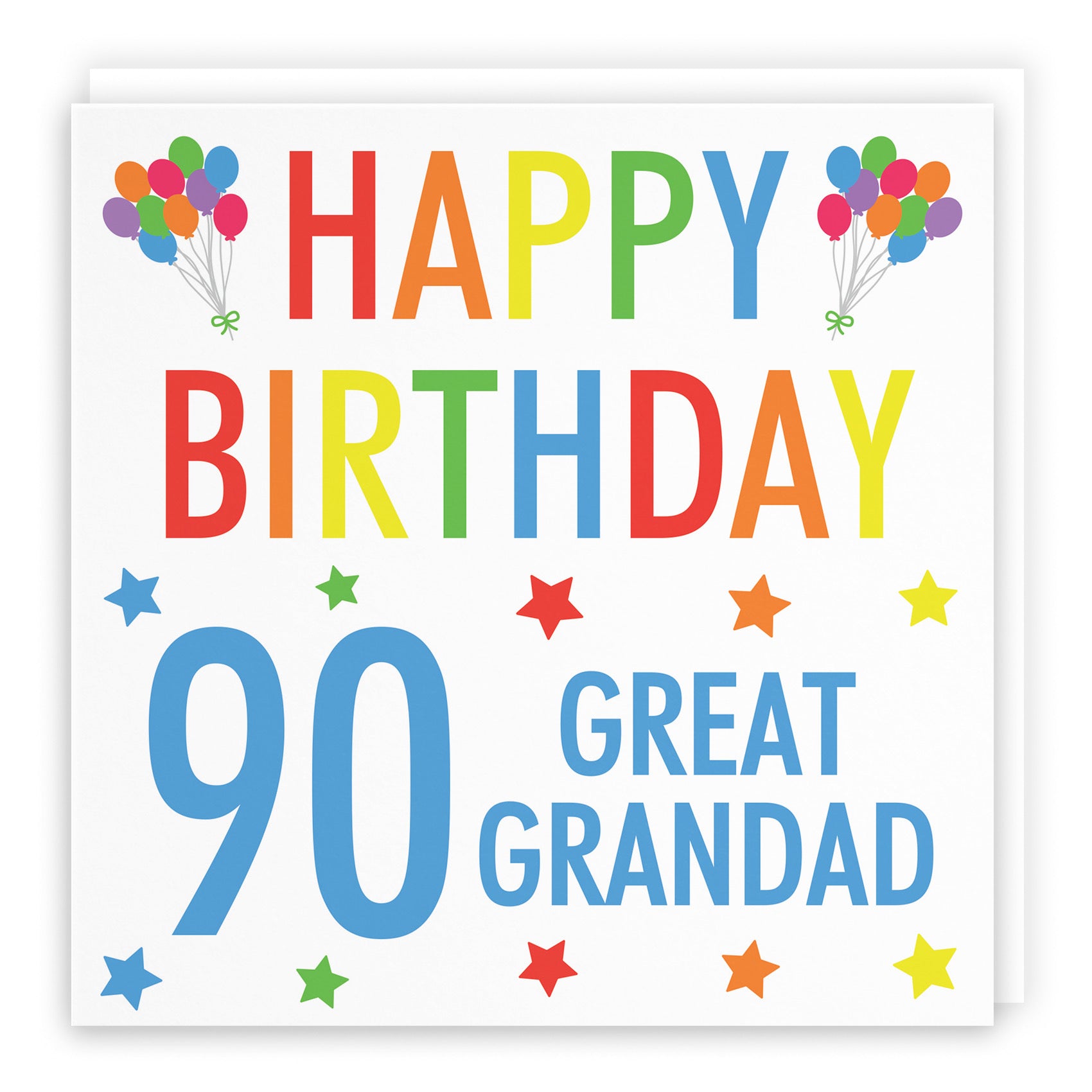 90th Great Grandad Birthday Card Colourful - Default Title (B09Q7LB5C5)