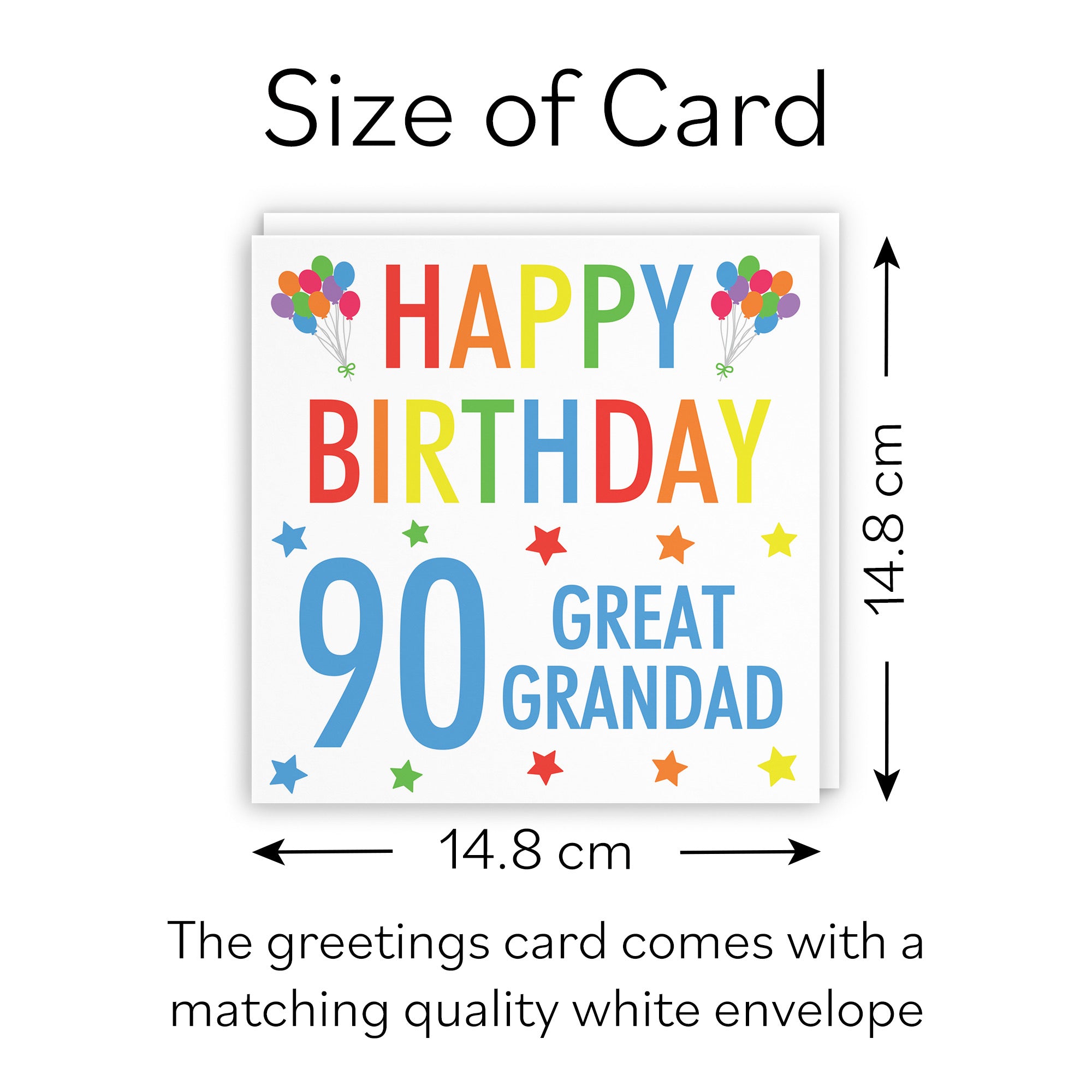 90th Great Grandad Birthday Card Colourful - Default Title (B09Q7LB5C5)