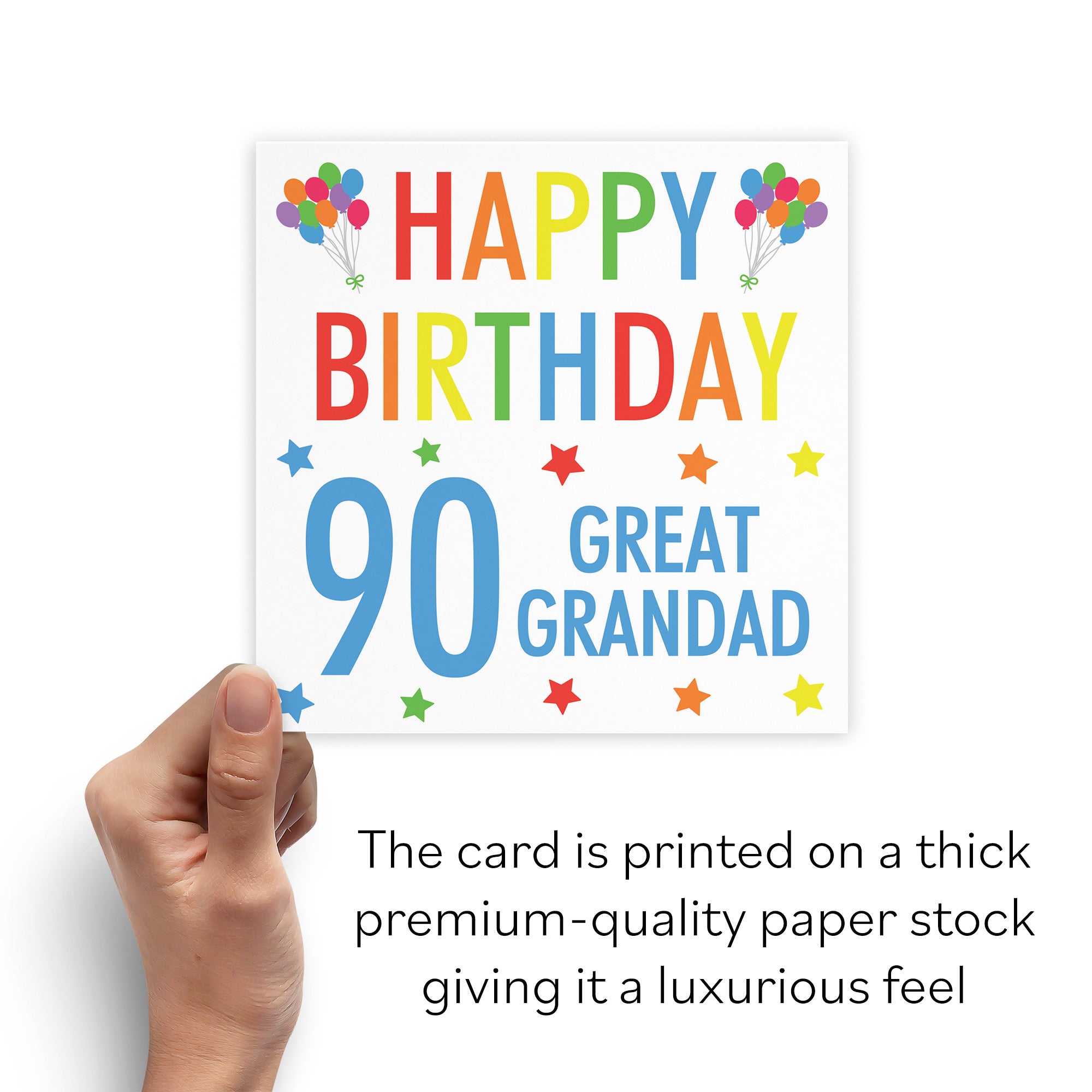 90th Great Grandad Birthday Card Colourful - Default Title (B09Q7LB5C5)