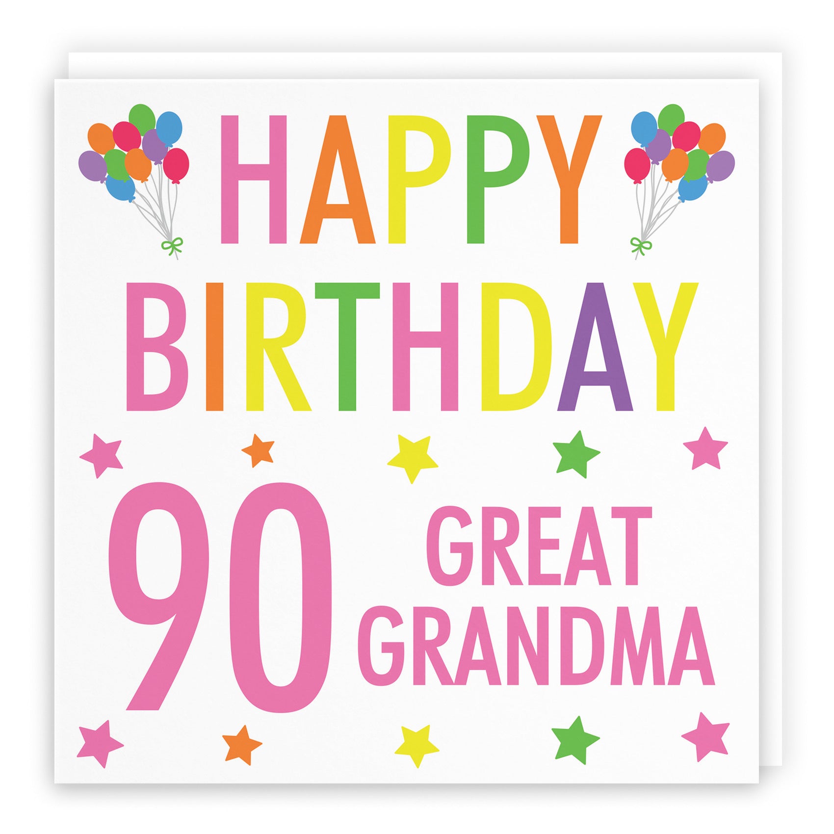 90th Great Grandma Birthday Card Colourful - Default Title (B09Q7LP7WB)