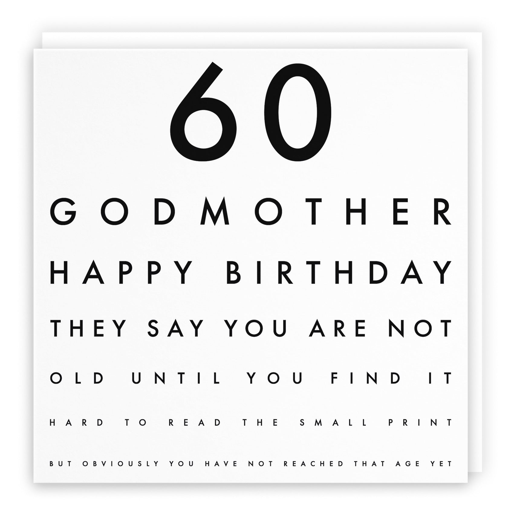 60th Godmother Funny Eye Sight Birthday Card Letters - Default Title (B09Q7LV2F3)