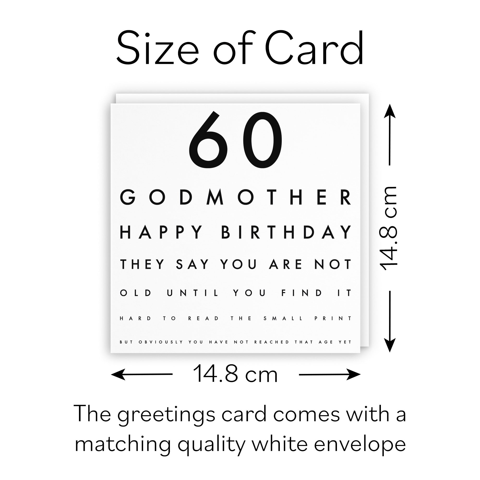 60th Godmother Funny Eye Sight Birthday Card Letters - Default Title (B09Q7LV2F3)