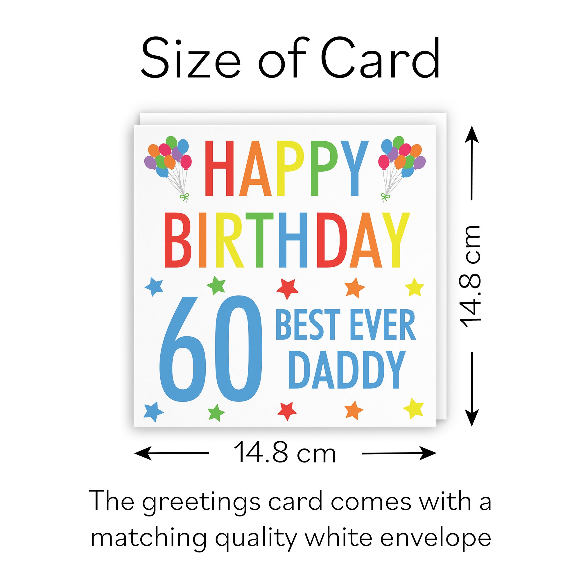 60th Daddy Birthday Card Colourful - Default Title (B09Q7M6122)