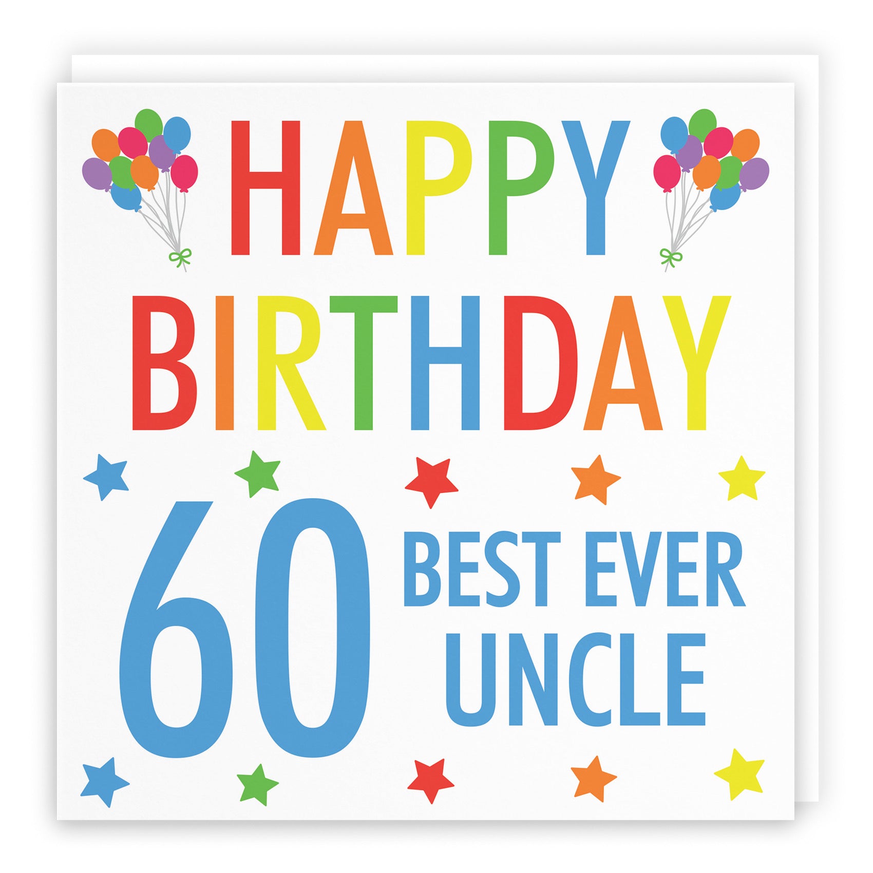 60th Uncle Birthday Card Colourful - Default Title (B09Q7MFG3X)