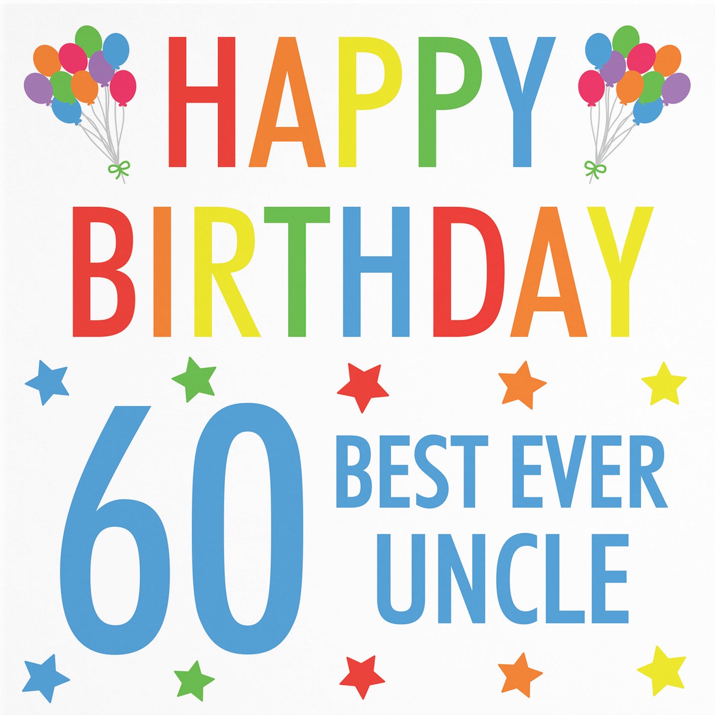 60th Uncle Birthday Card Colourful - Default Title (B09Q7MFG3X)