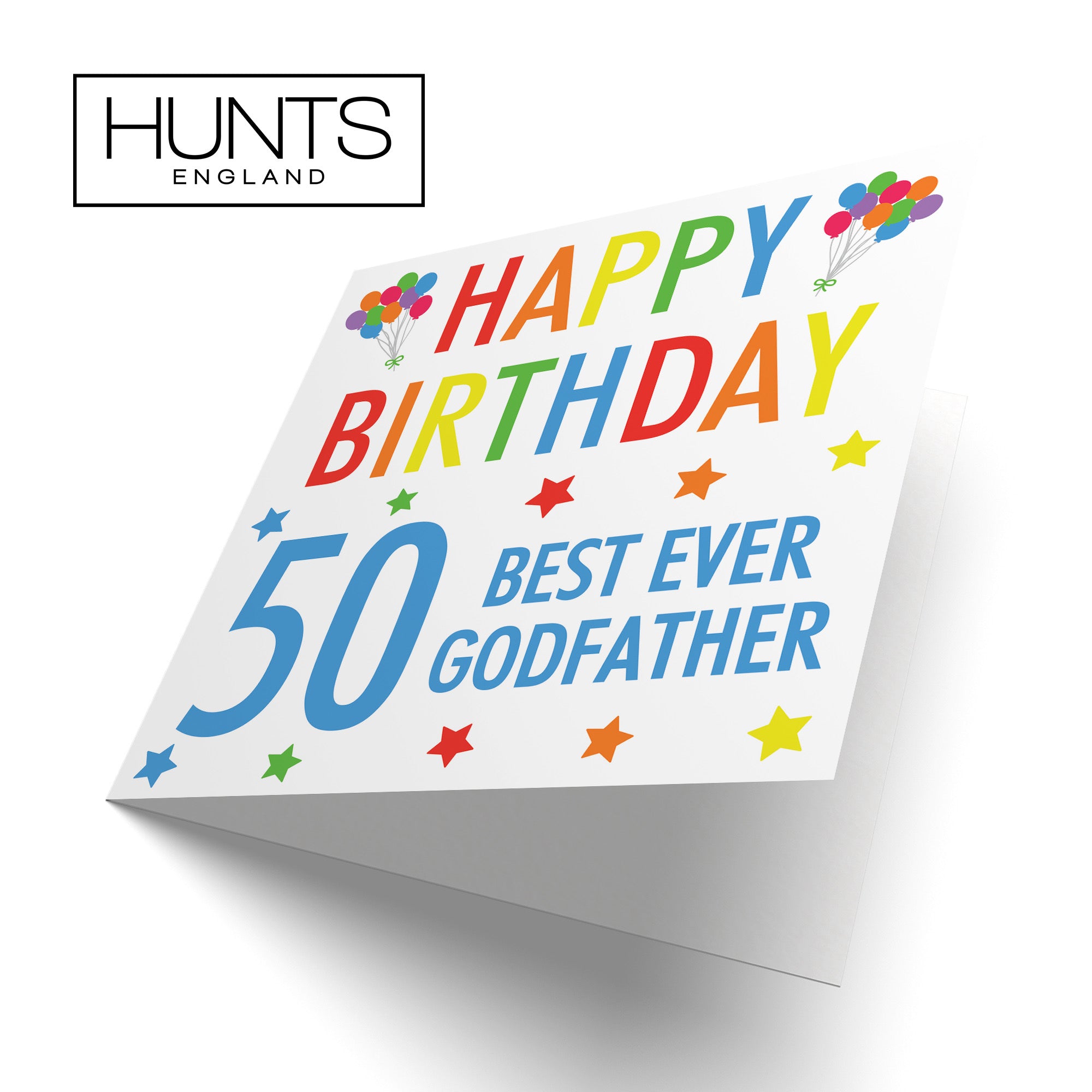 50th Godfather Birthday Card Colourful - Default Title (B09Q7MP57Y)