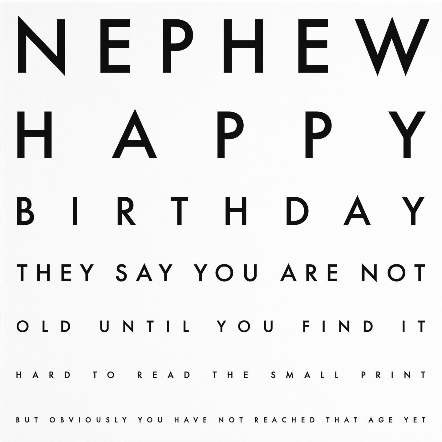 Nephew Funny Eye Sight Birthday Card Letters - Default Title (B09Q7MRWHJ)