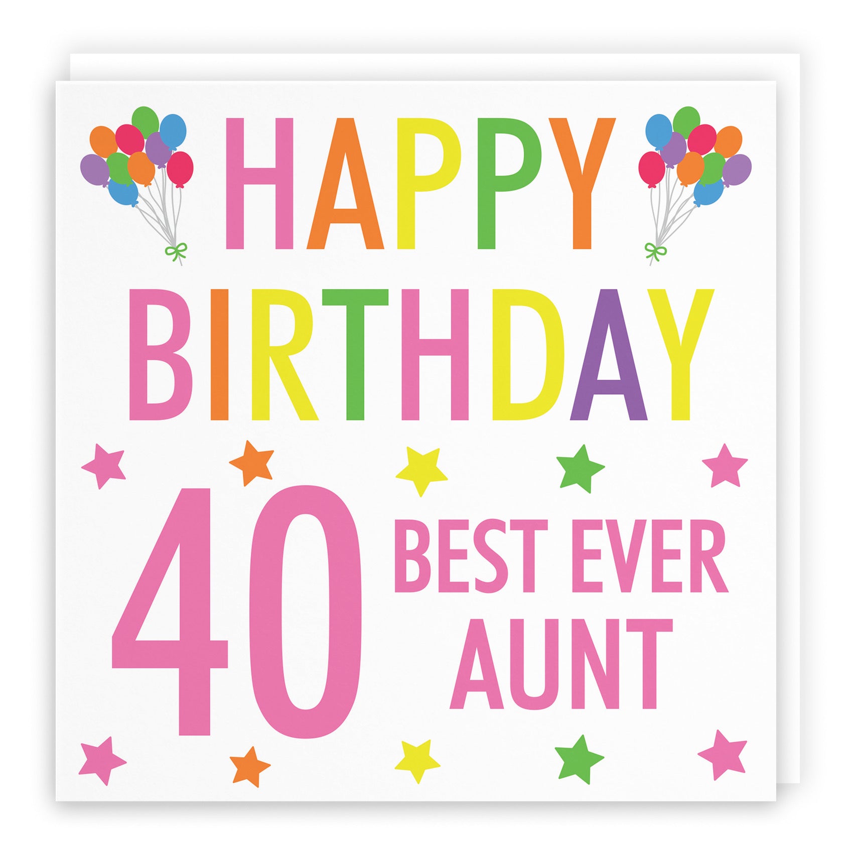 40th Aunt Birthday Card Colourful - Default Title (B09Q7MWDQ2)