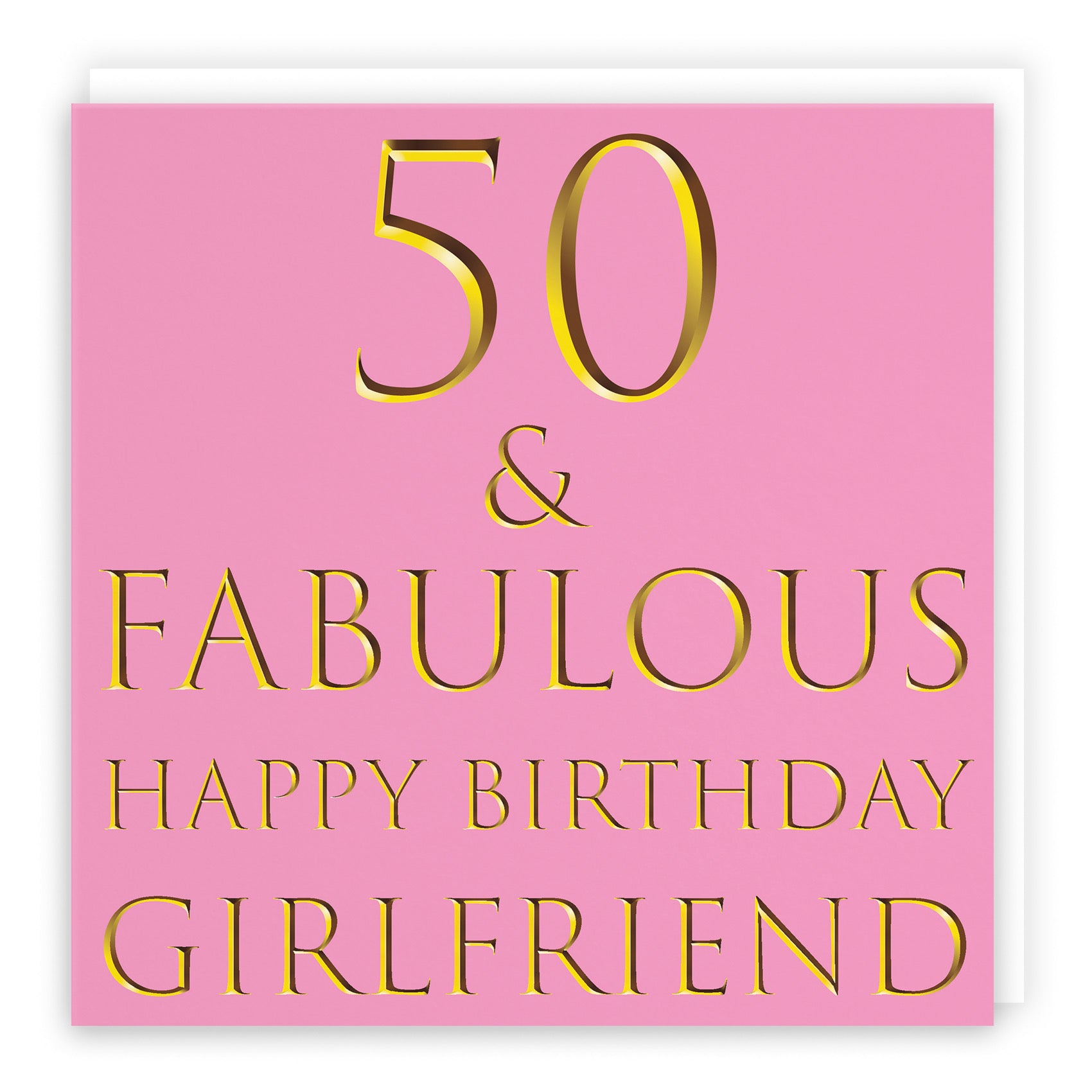 50th Girlfriend Birthday Card Fabulous - Default Title (B09Q7MZZDJ)