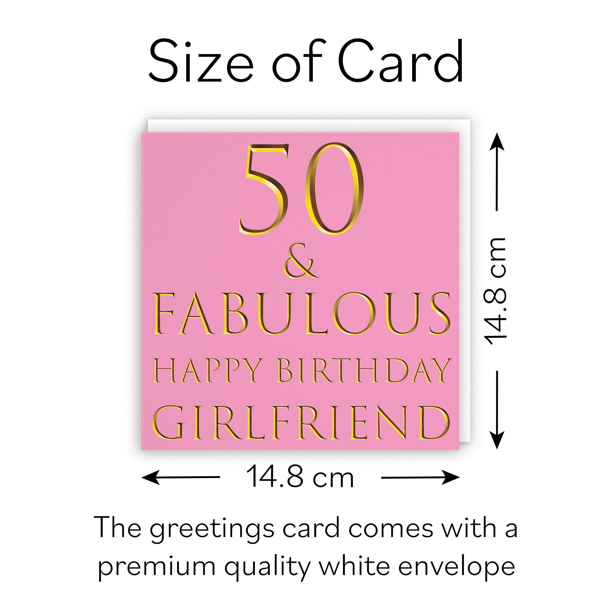 50th Girlfriend Birthday Card Fabulous - Default Title (B09Q7MZZDJ)