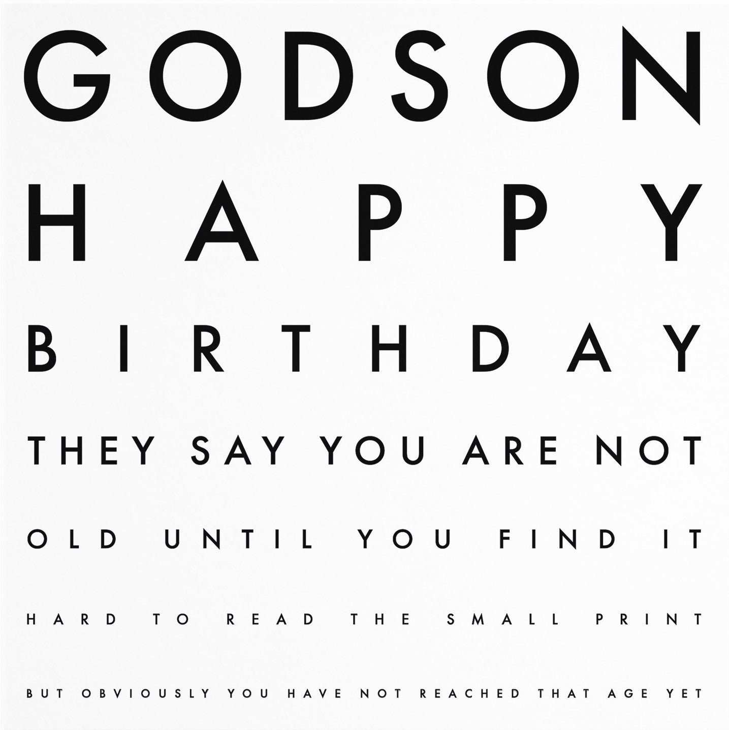 Godson Funny Eye Sight Birthday Card Letters - Default Title (B09Q7N1DH1)